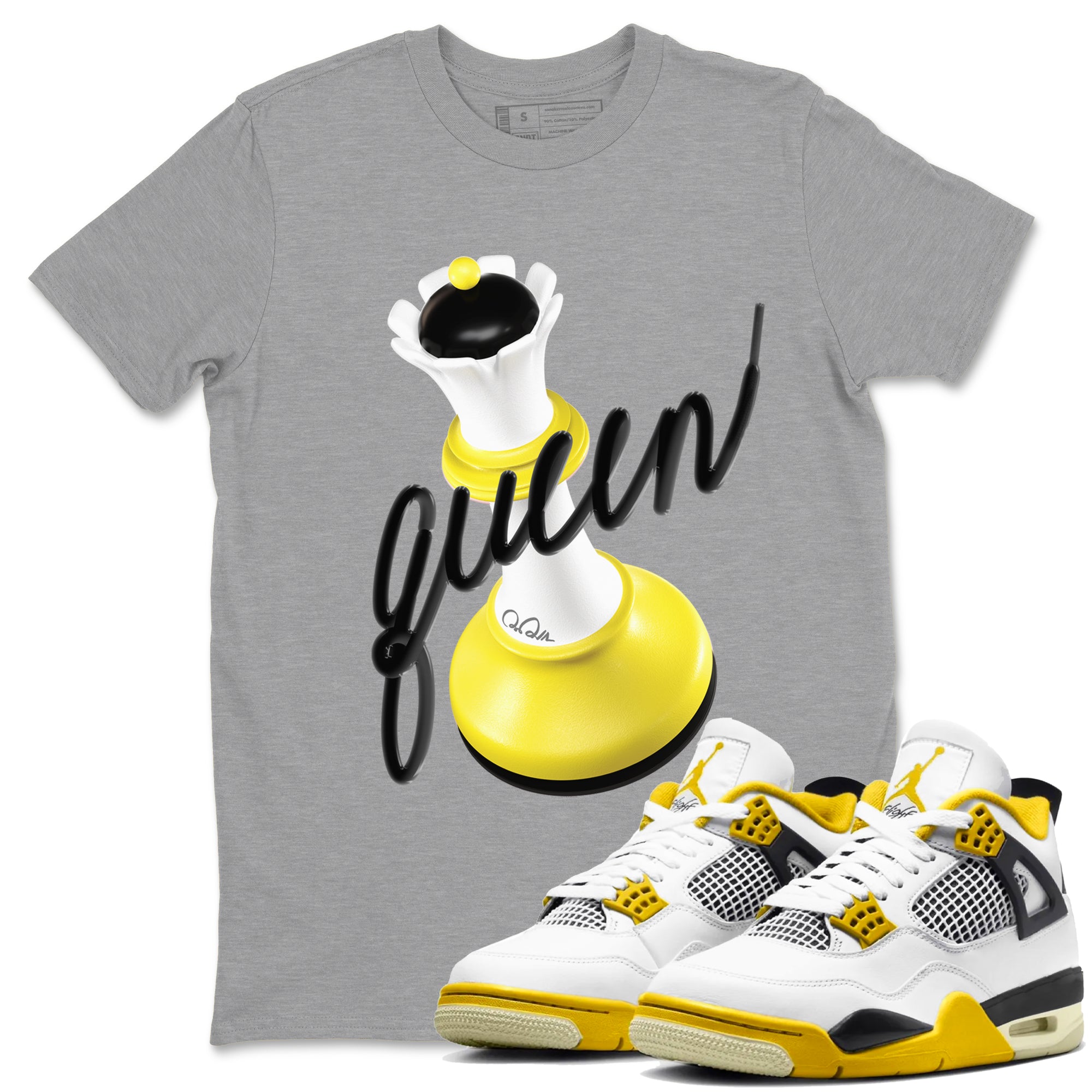 3D Queen snkmatch Tees - Air Jordan 4 Vivid Sulfur