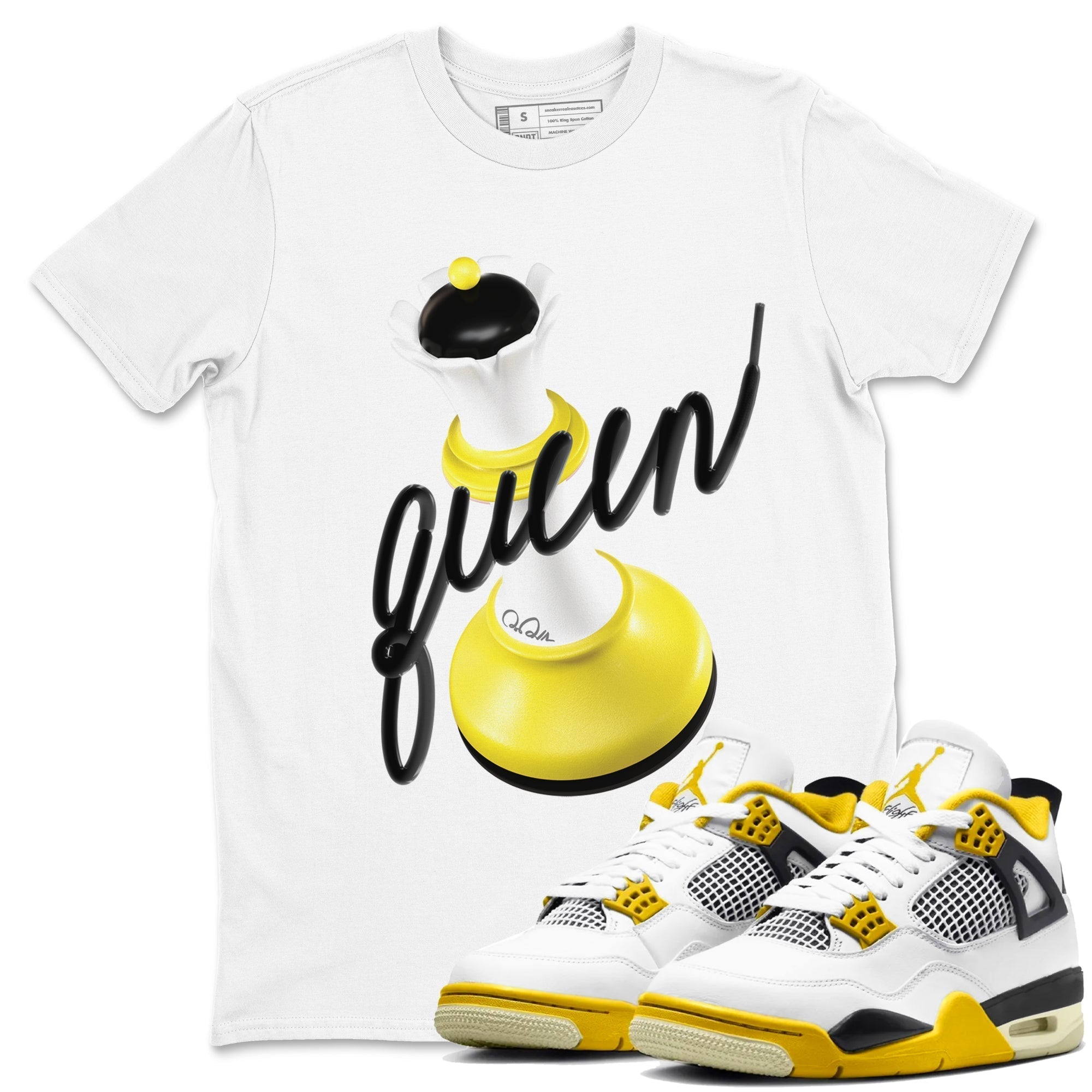 3D Queen snkmatch Tees - Air Jordan 4 Vivid Sulfur