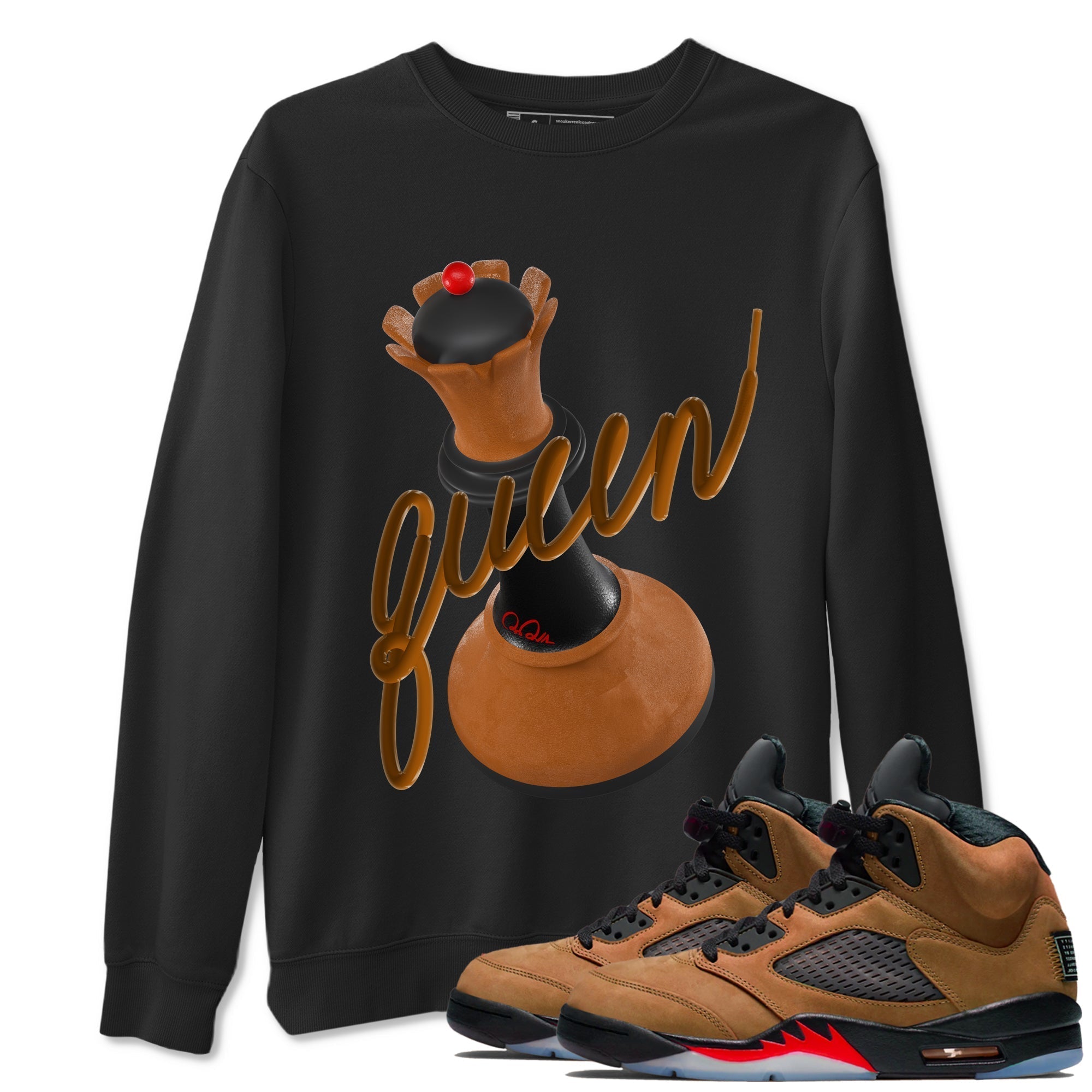 3D Queen snkmatch Tees - Air Jordan 5 Archaeo Brown