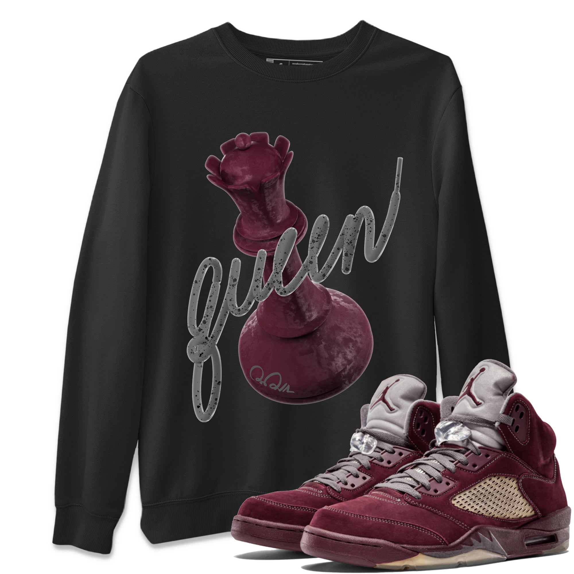 3D Queen Unisex Tops - Air Jordan 5 Burgundy
