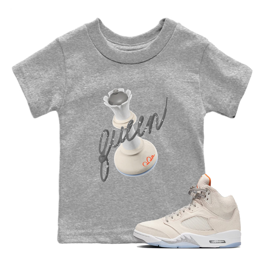 3D Queen Kids Tops - Air Jordan 5 Craft