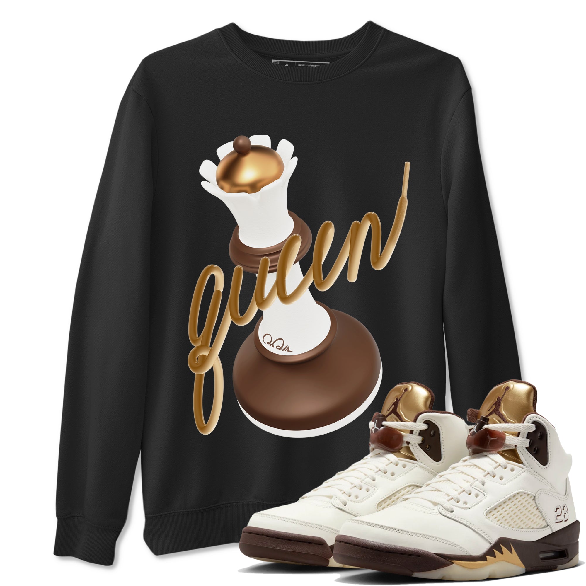 3D Queen snkmatch Tees - Air Jordan 5 Golden Ticket