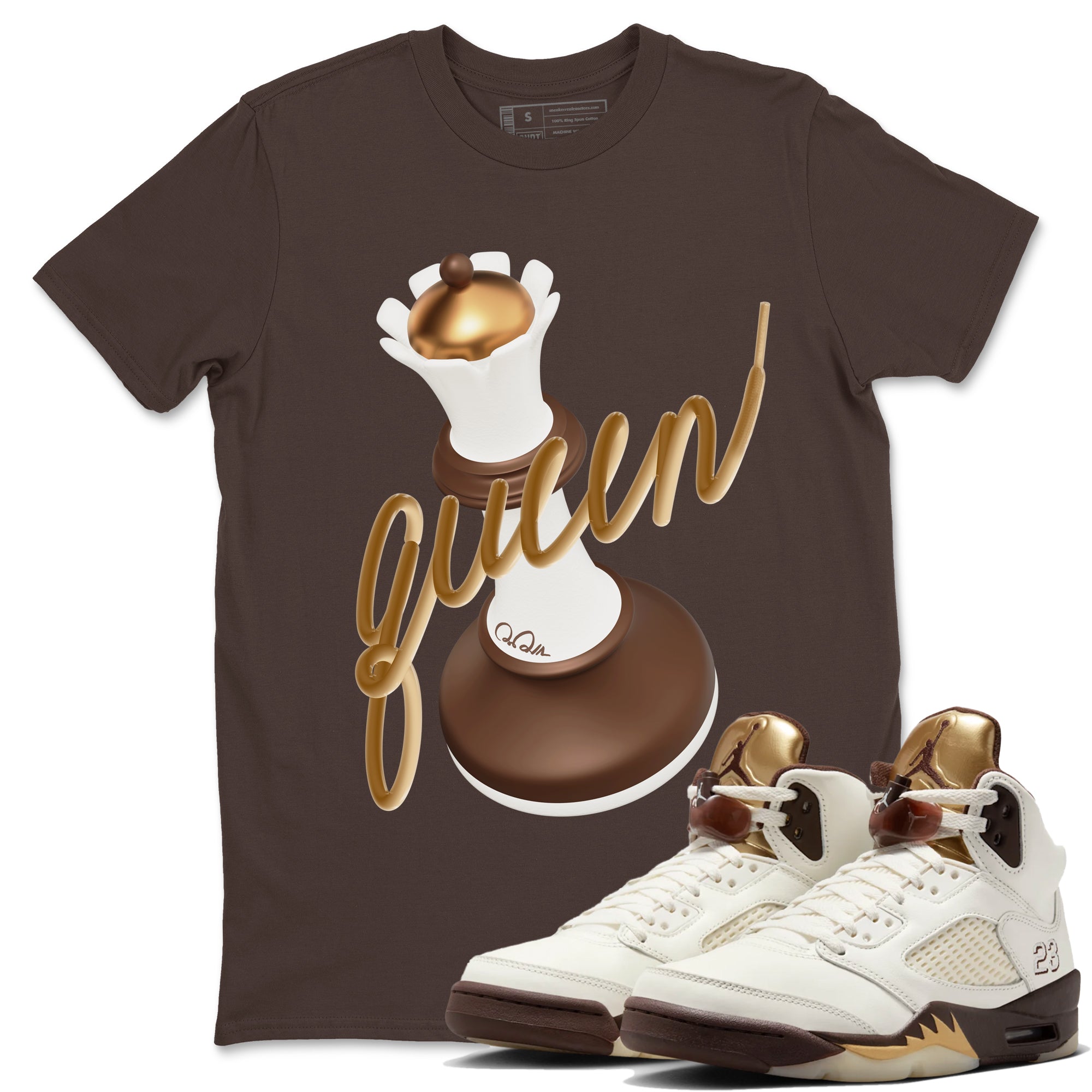 3D Queen snkmatch Tees - Air Jordan 5 Golden Ticket