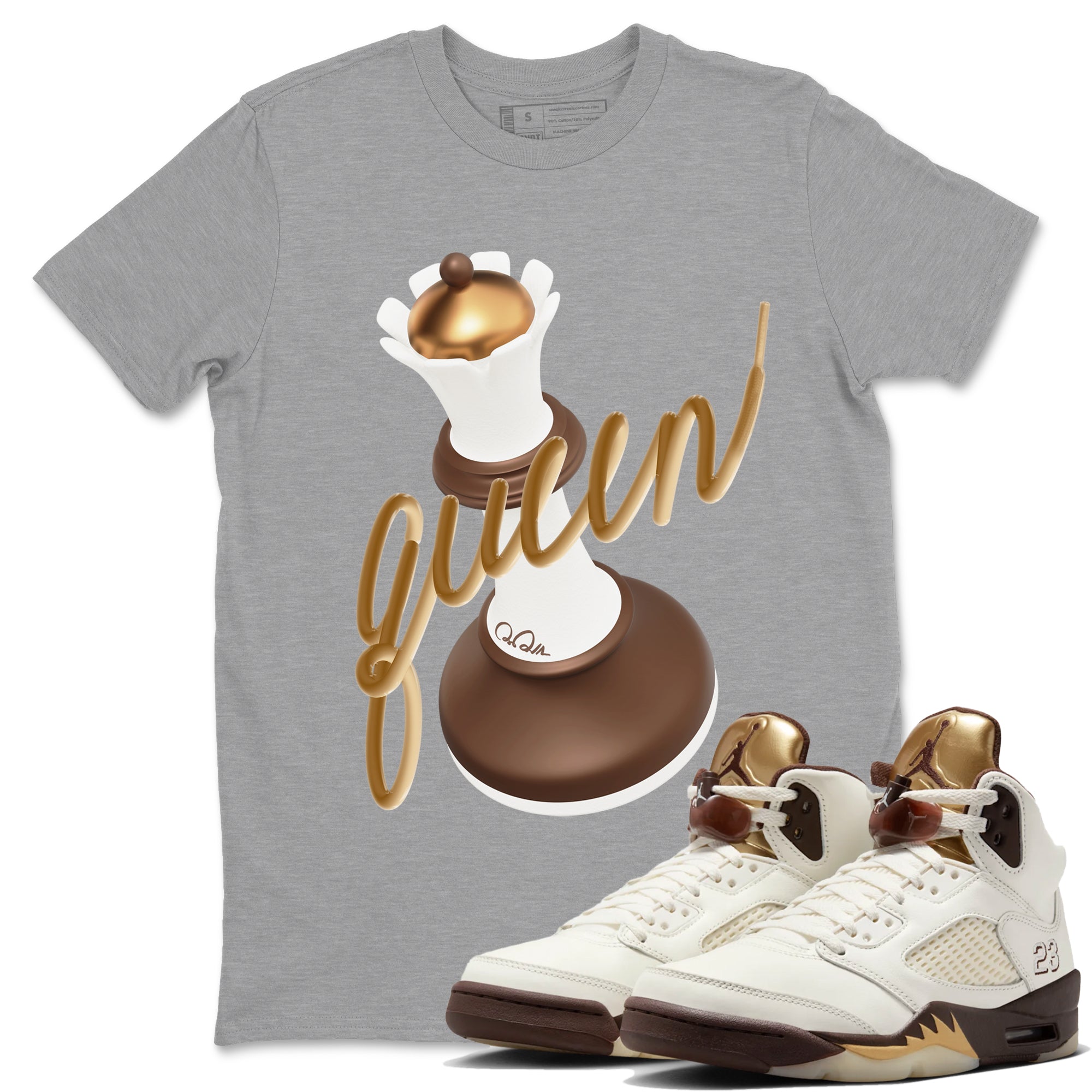 3D Queen snkmatch Tees - Air Jordan 5 Golden Ticket