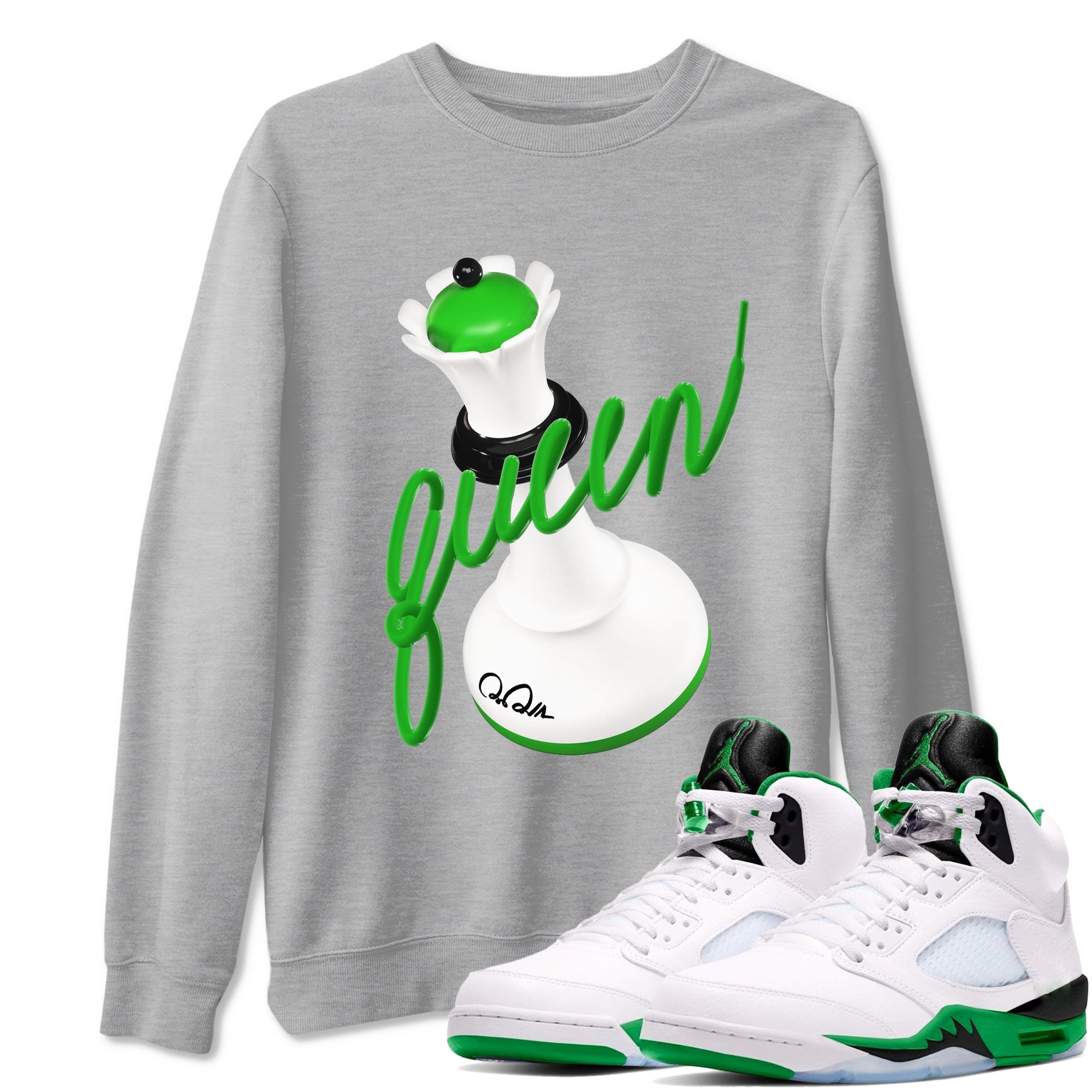 3D Queen snkmatch Tees - Air Jordan 5 Lucky Green