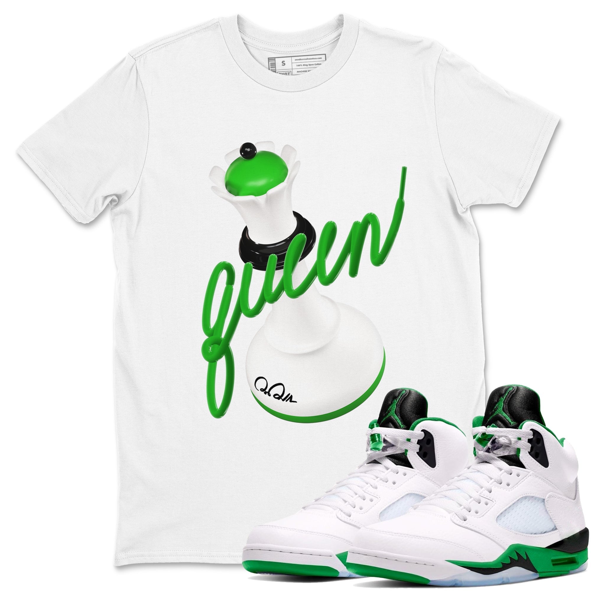 3D Queen snkmatch Tees - Air Jordan 5 Lucky Green