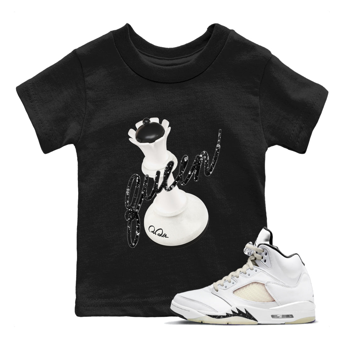 3D Queen snkmatch Tees Kids - Air Jordan 5 Sail