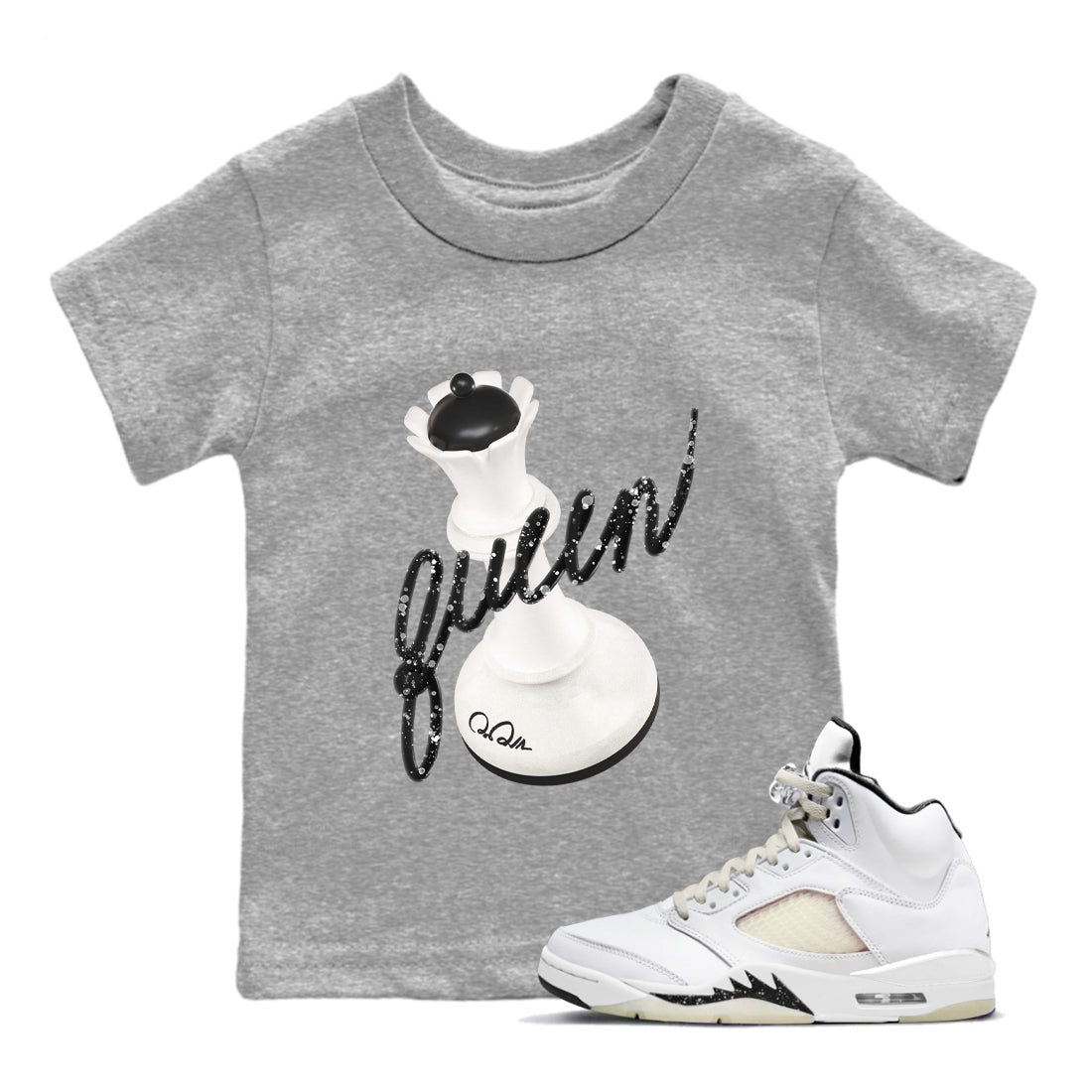 3D Queen snkmatch Tees Kids - Air Jordan 5 Sail