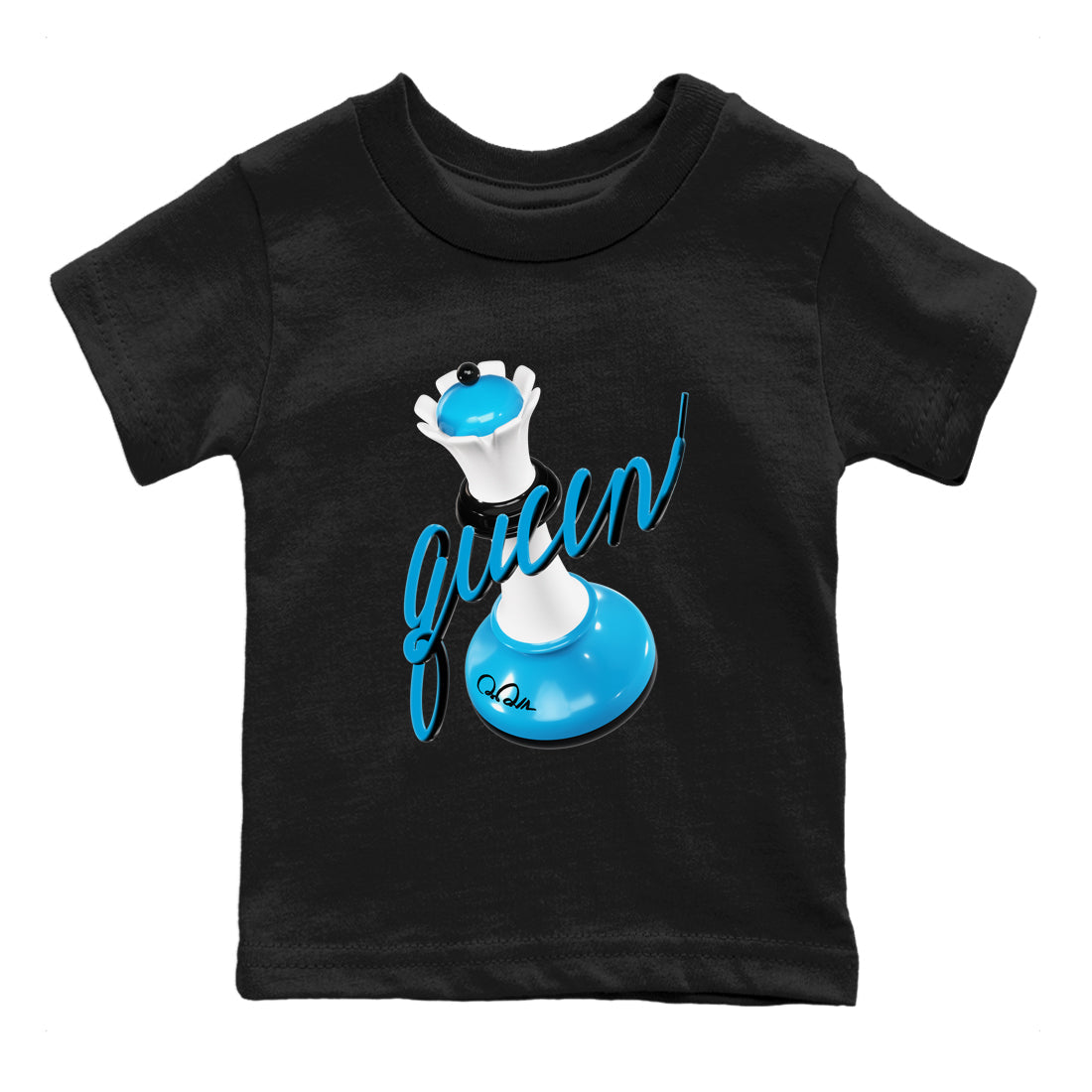 3D Queen snkmatch Tees Kids - Air Jordan 9 Powder Blue
