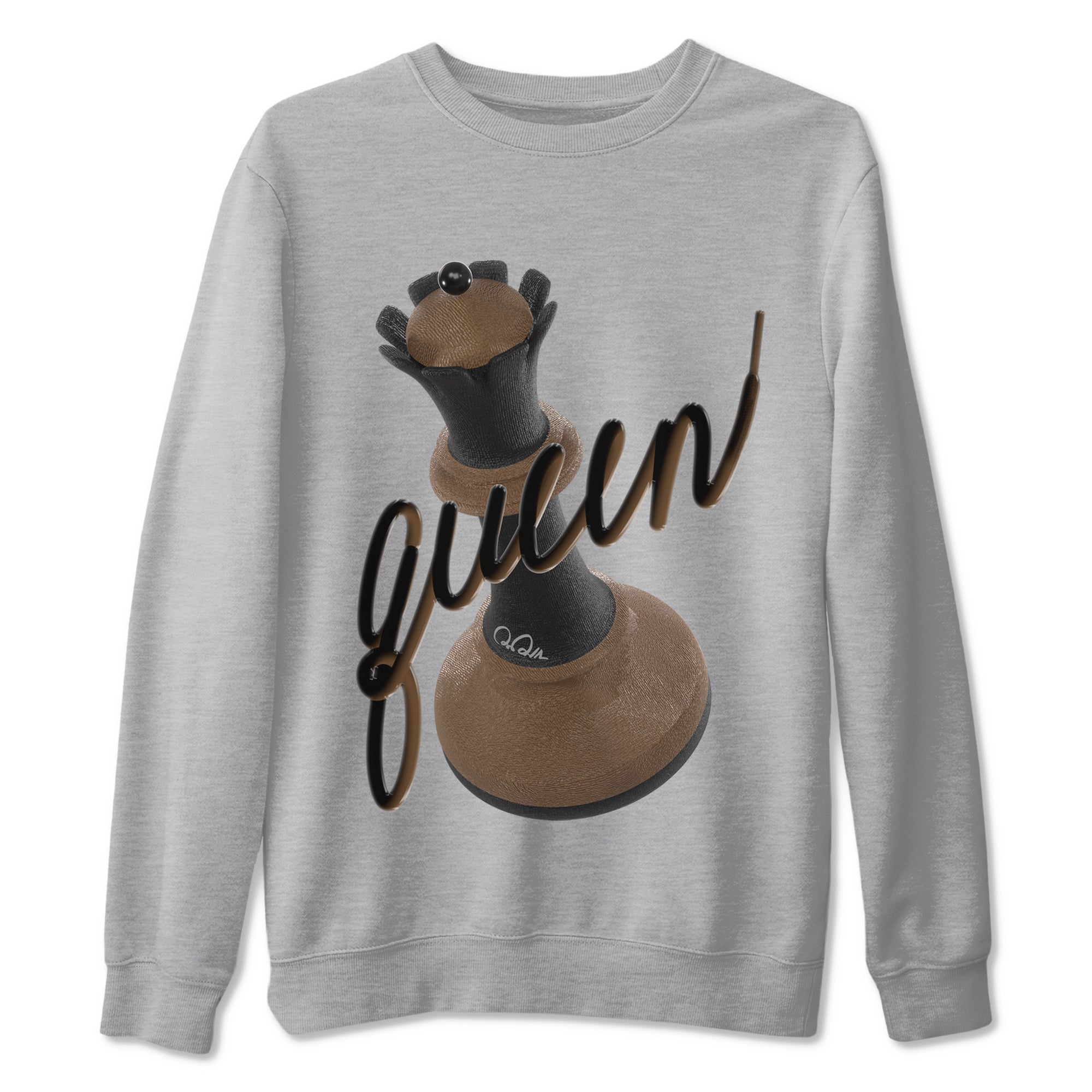 3D Queen snkmatch Tees - Jordan Jumpman Jack Travis Scott Dark Mocha