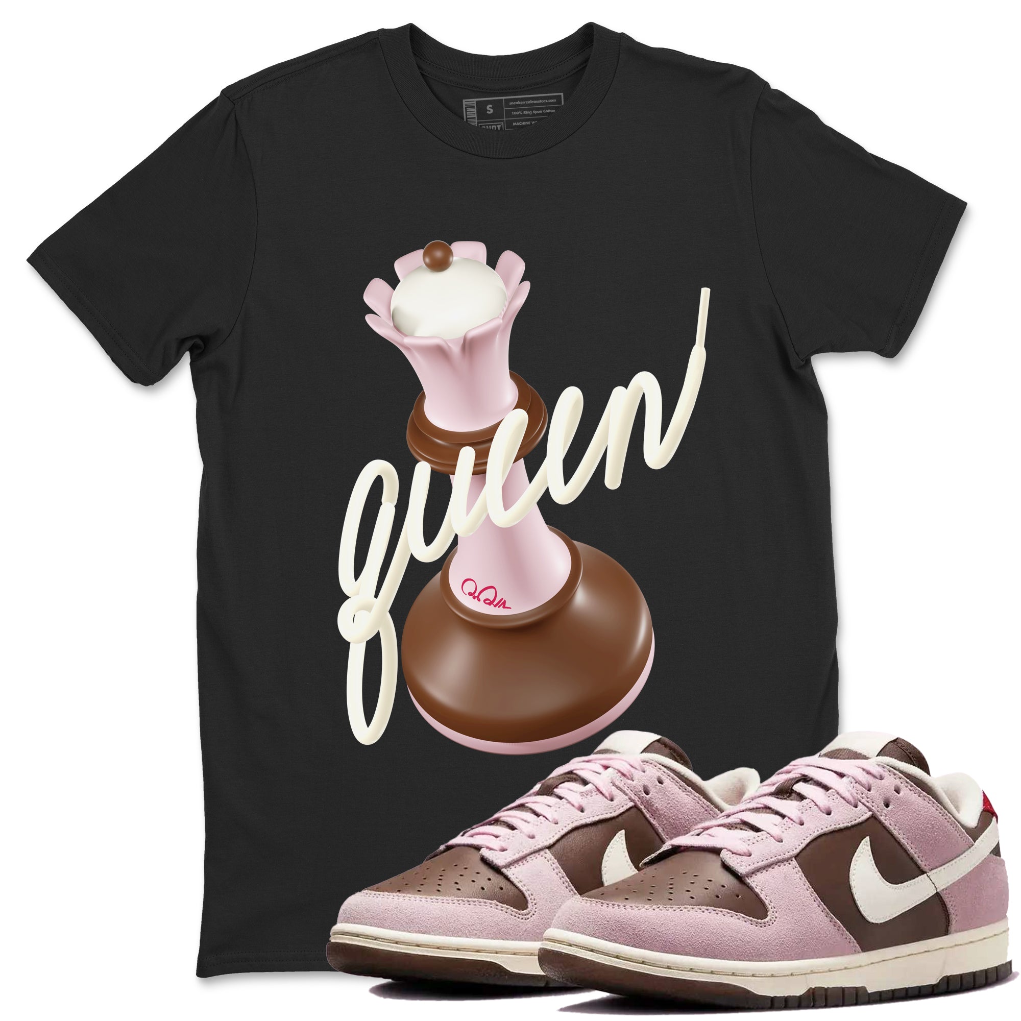 3D Queen snkmatch Tees - Dunk Cacao Wow And Pink Foam