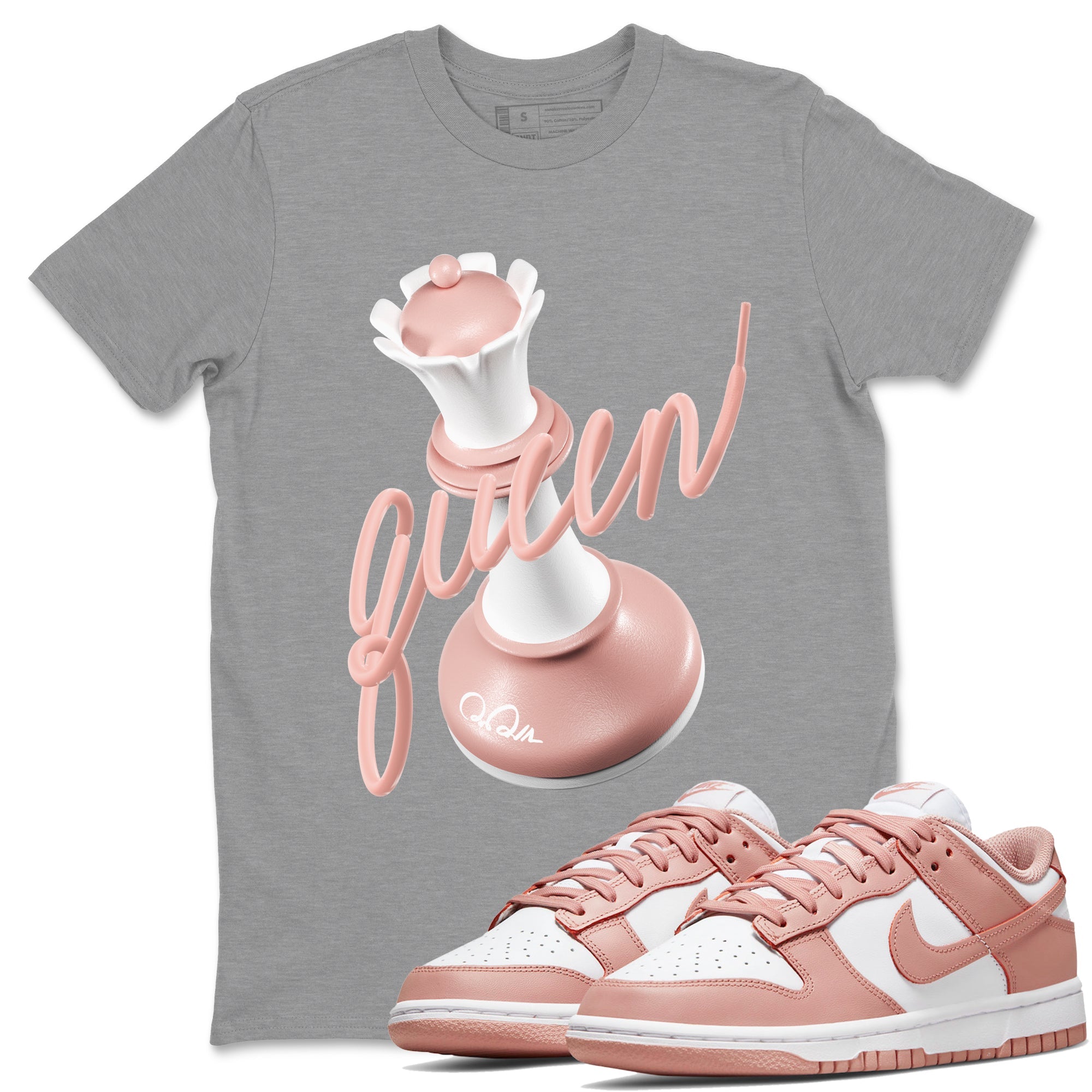 3D Queen snkmatch Tee - Dunk Rose Whisper