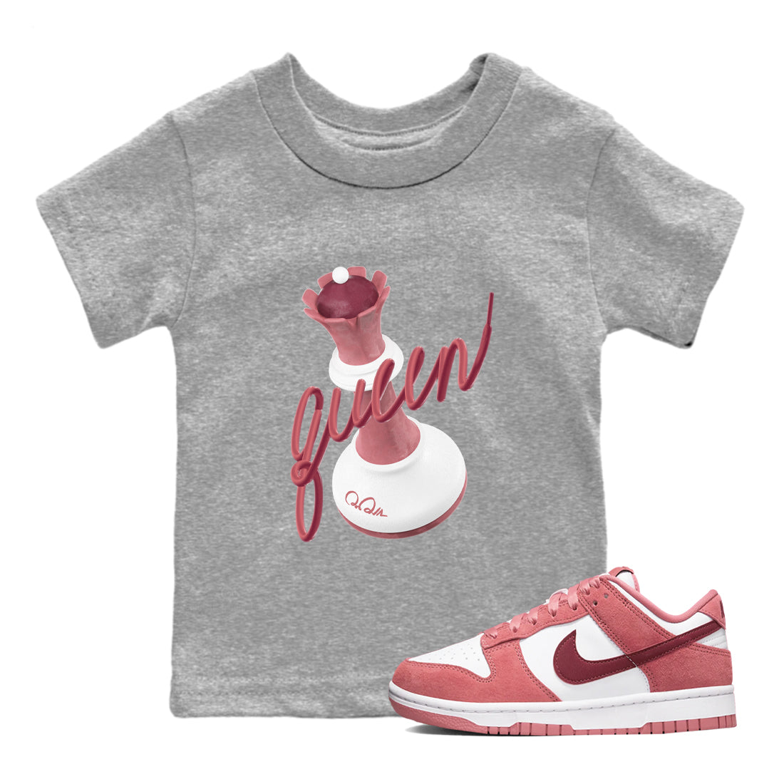 3D Queen snkmatch Tee Kids - Dunk Valentines Day 2024