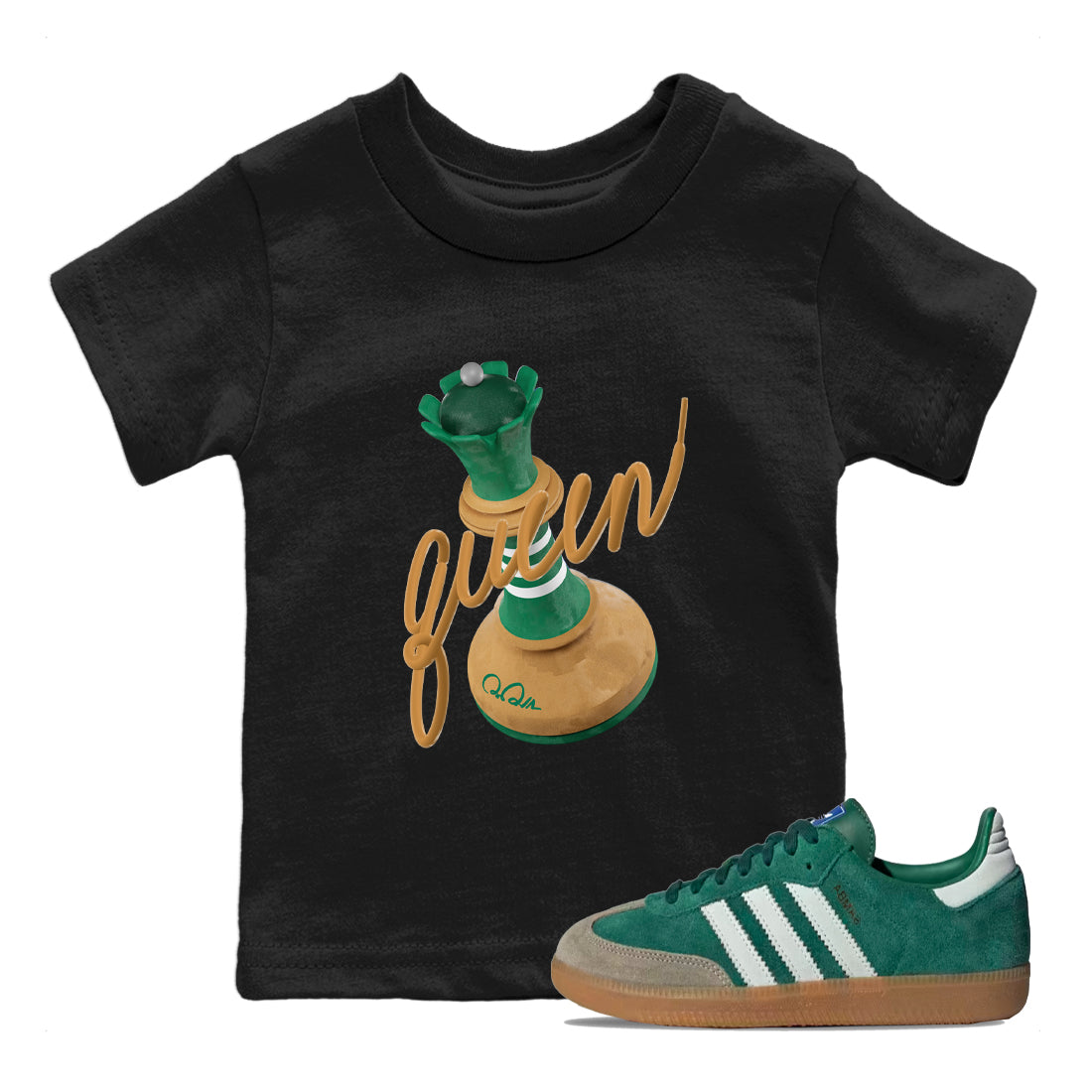 3D Queen snkmatch Tee Kids - Samba Collegiate Green Gum