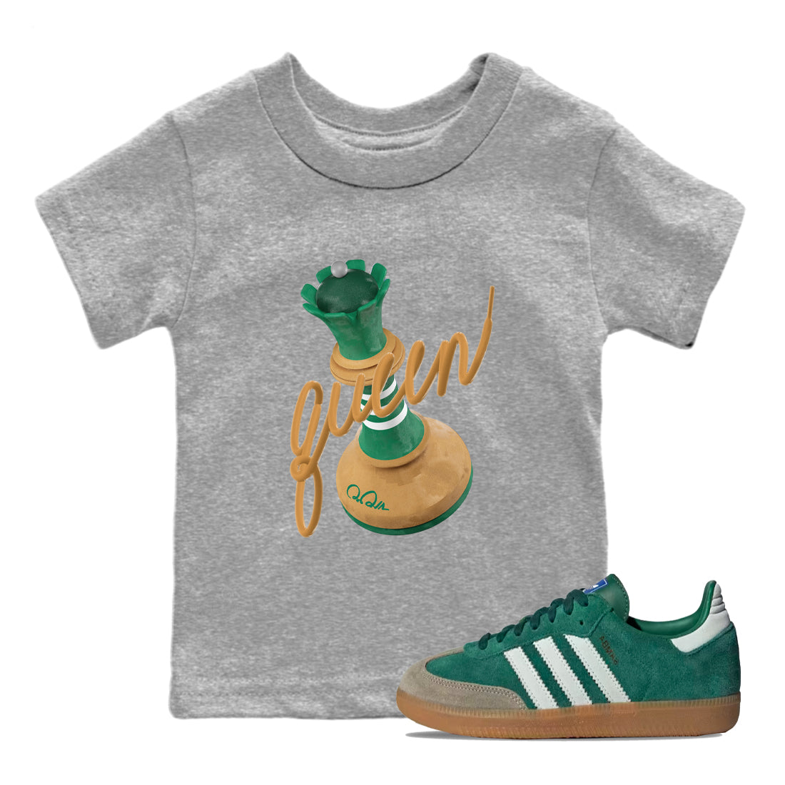 3D Queen snkmatch Tee Kids - Samba Collegiate Green Gum