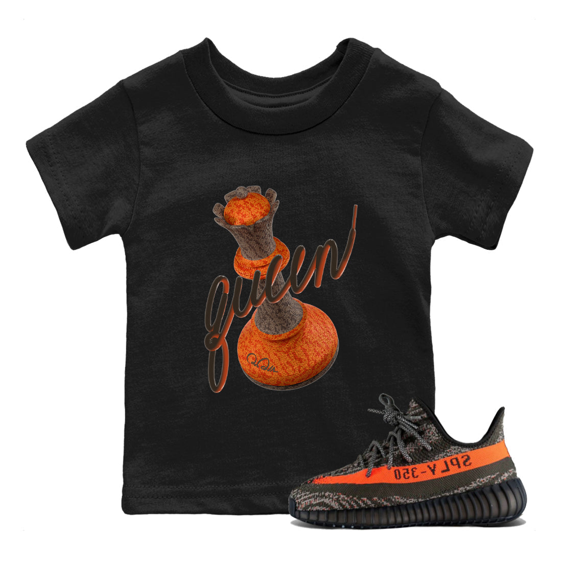 3D Queen snkmatch Tee Kids - Yeezy 350 Carbon Beluga