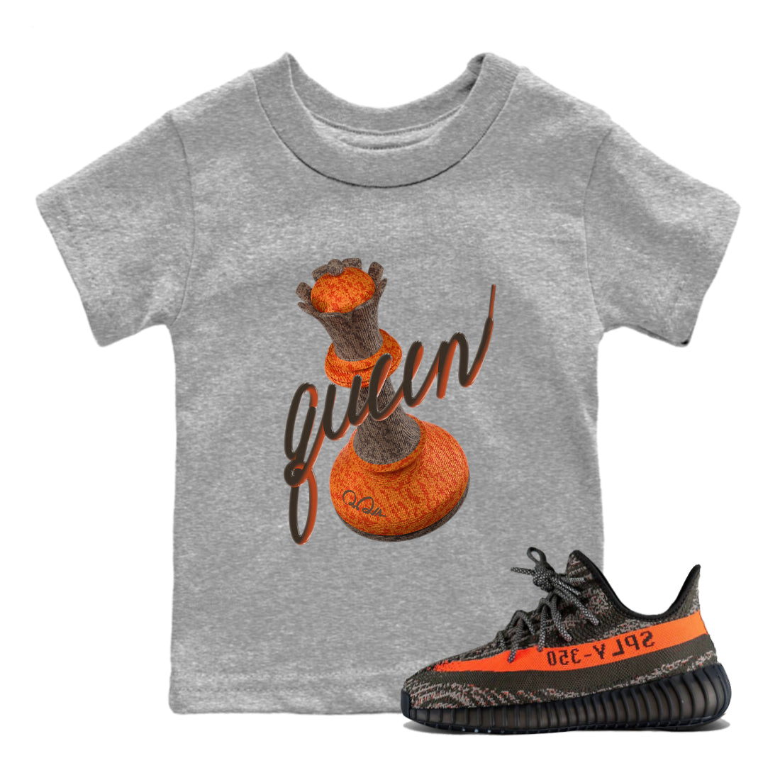3D Queen snkmatch Tee Kids - Yeezy 350 Carbon Beluga