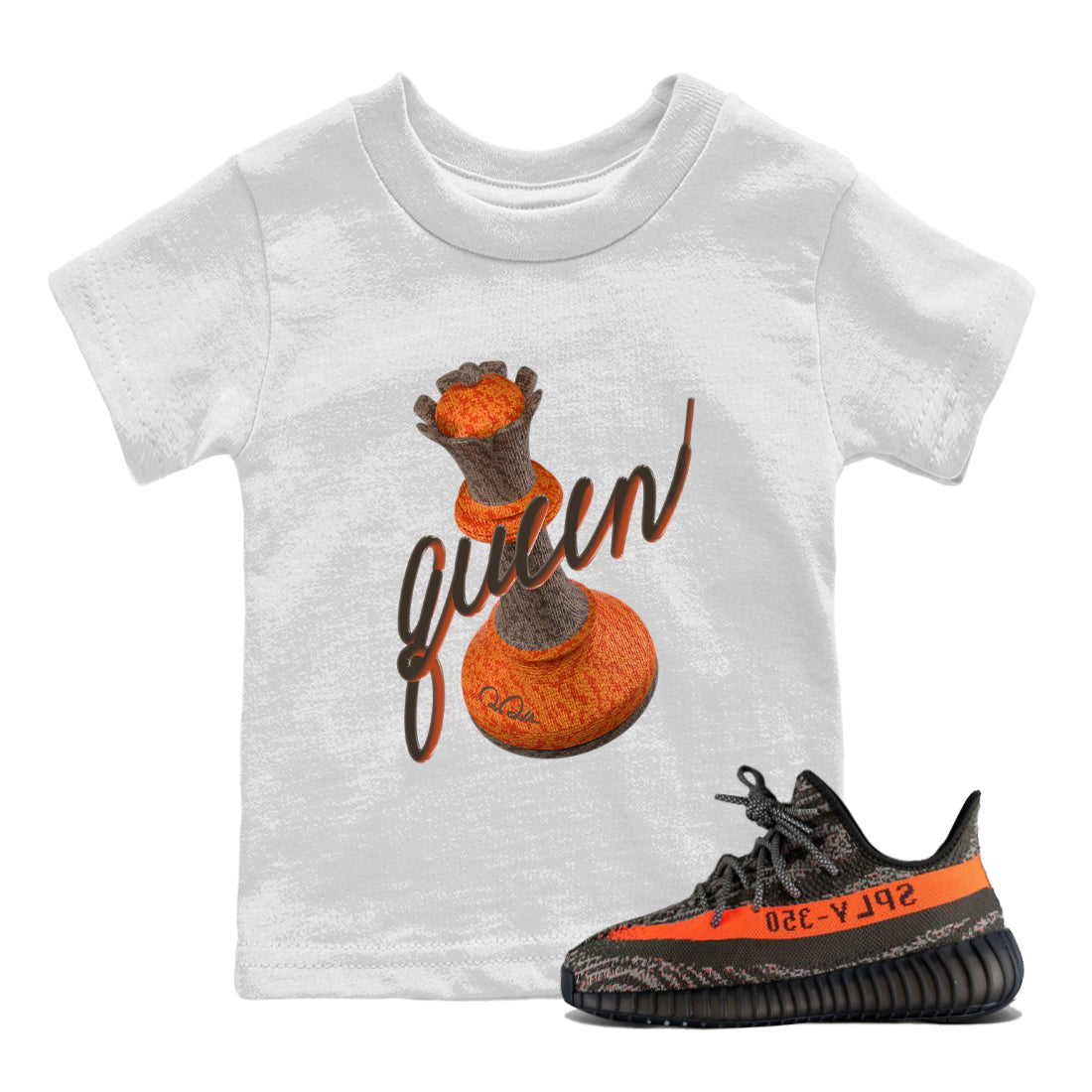 3D Queen snkmatch Tee Kids - Yeezy 350 Carbon Beluga