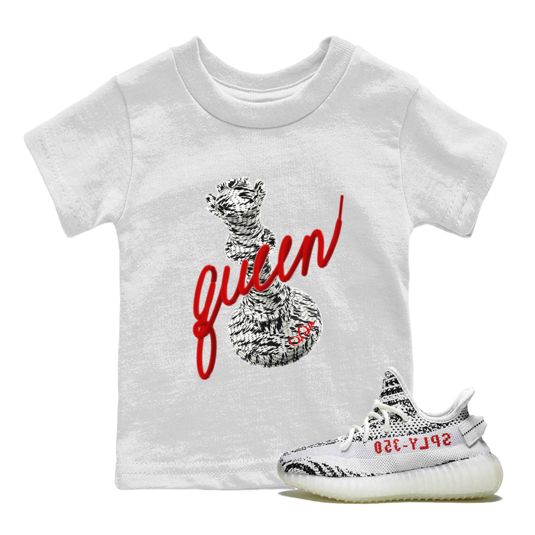3D Queen Kids Tops - Yeezy 350 Zebra