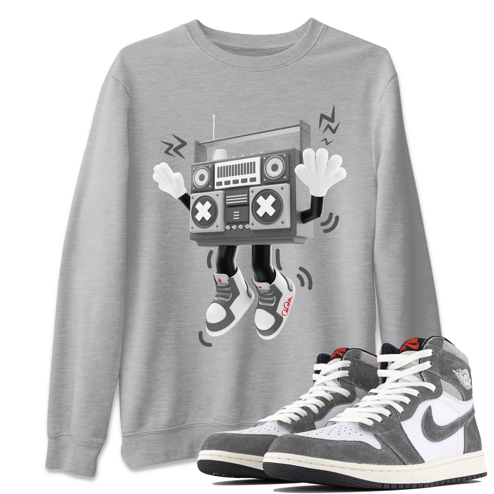 90s Radio Boy Unisex Tops - Air Jordan 1 Washed Heritage