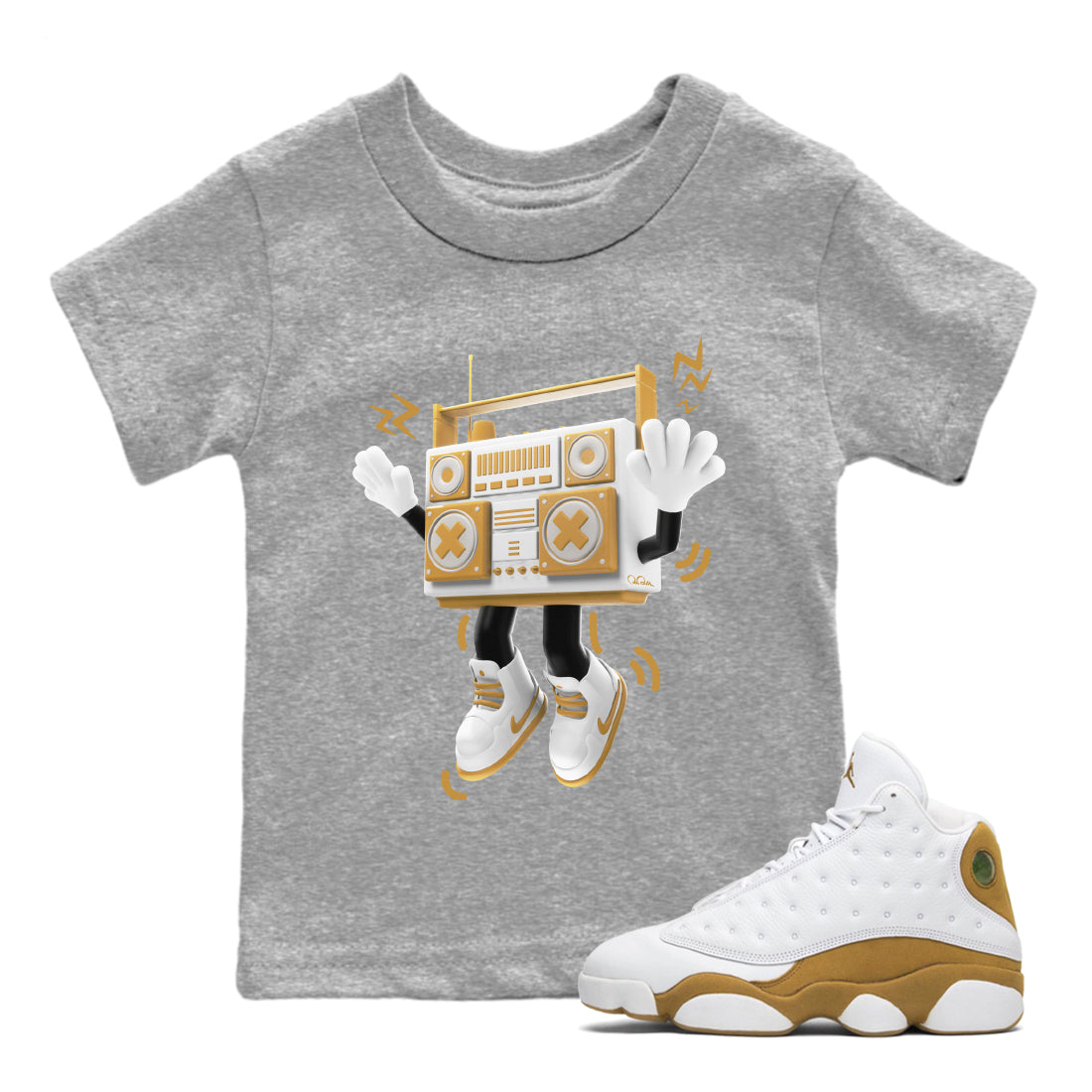 90s Radio Boy Kids Tops - Air Jordan 13 Wheat