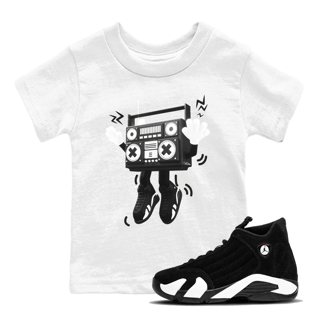 90s Radio Boy snkmatch Tee Kids - Air Jordan 14 Panda