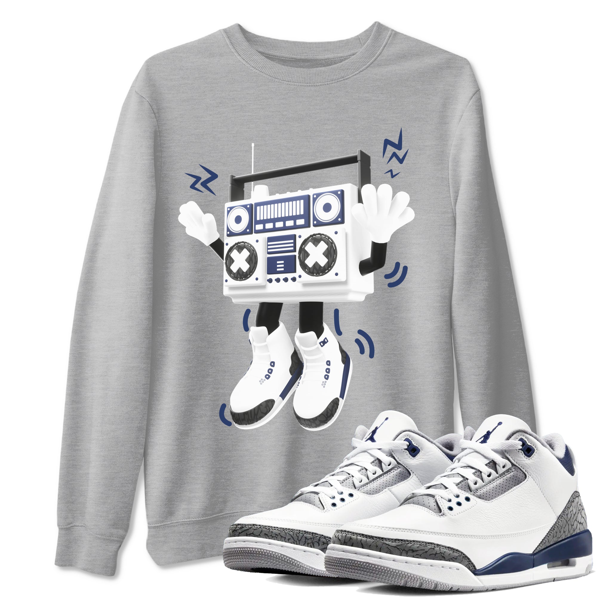 90s Radio Boy snkmatch Tees - Air Jordan 3 Midnight Navy 2023