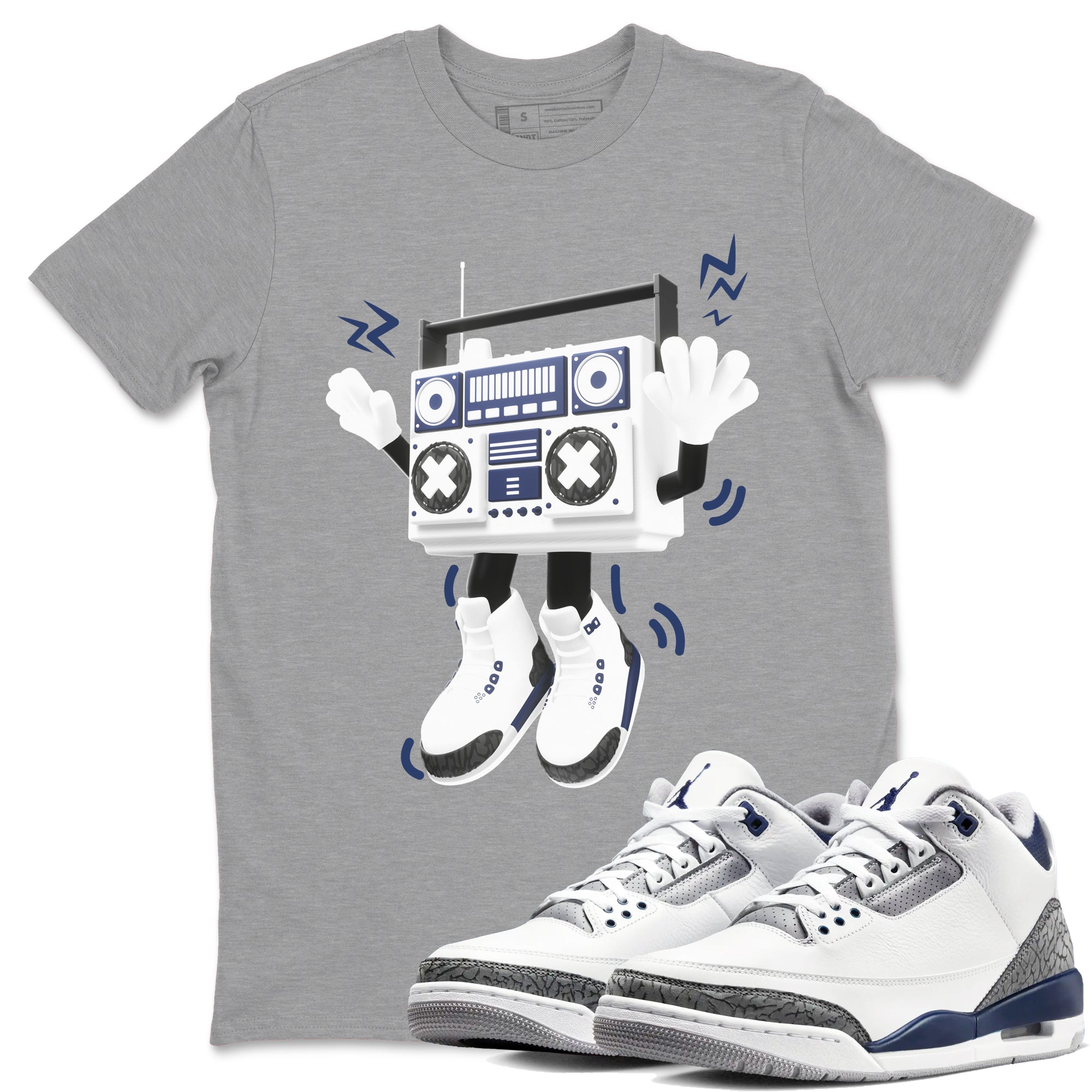 90s Radio Boy snkmatch Tees - Air Jordan 3 Midnight Navy 2023
