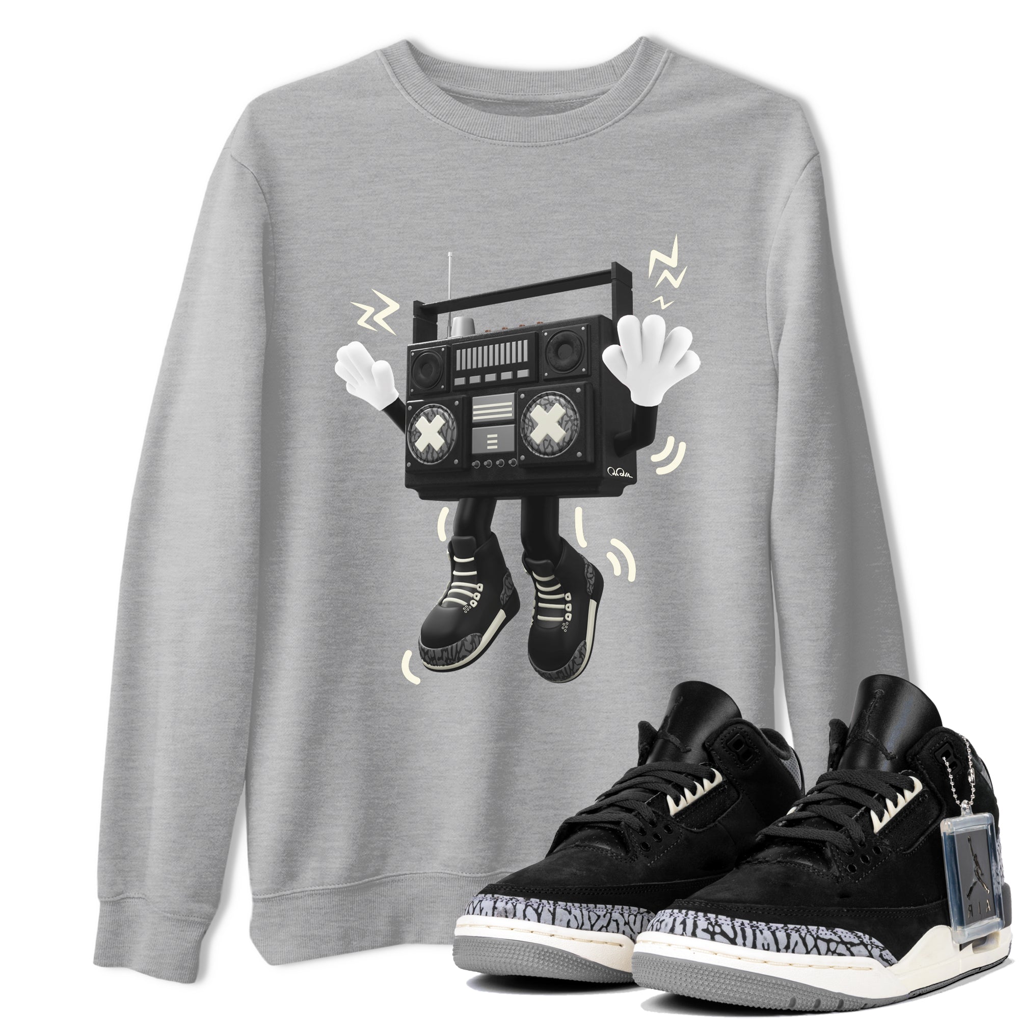 90s Radio Boy snkmatch Tee - Air Jordan 3 Off Noir