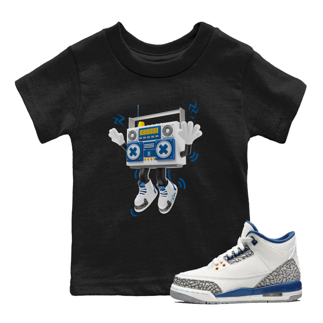 90s Radio Boy Kids Tops - Air Jordan 3 Wizards