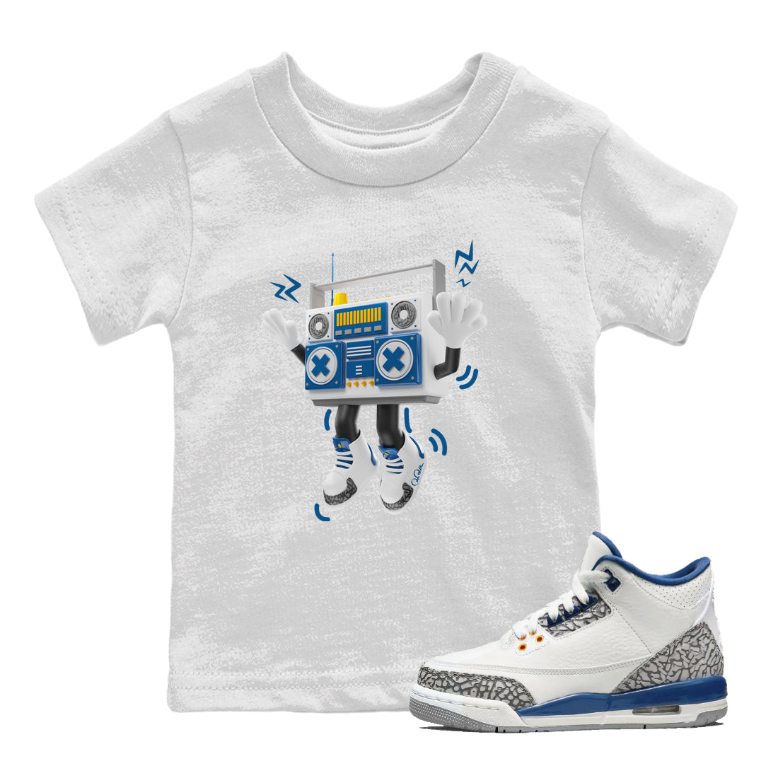 90s Radio Boy Kids Tops - Air Jordan 3 Wizards