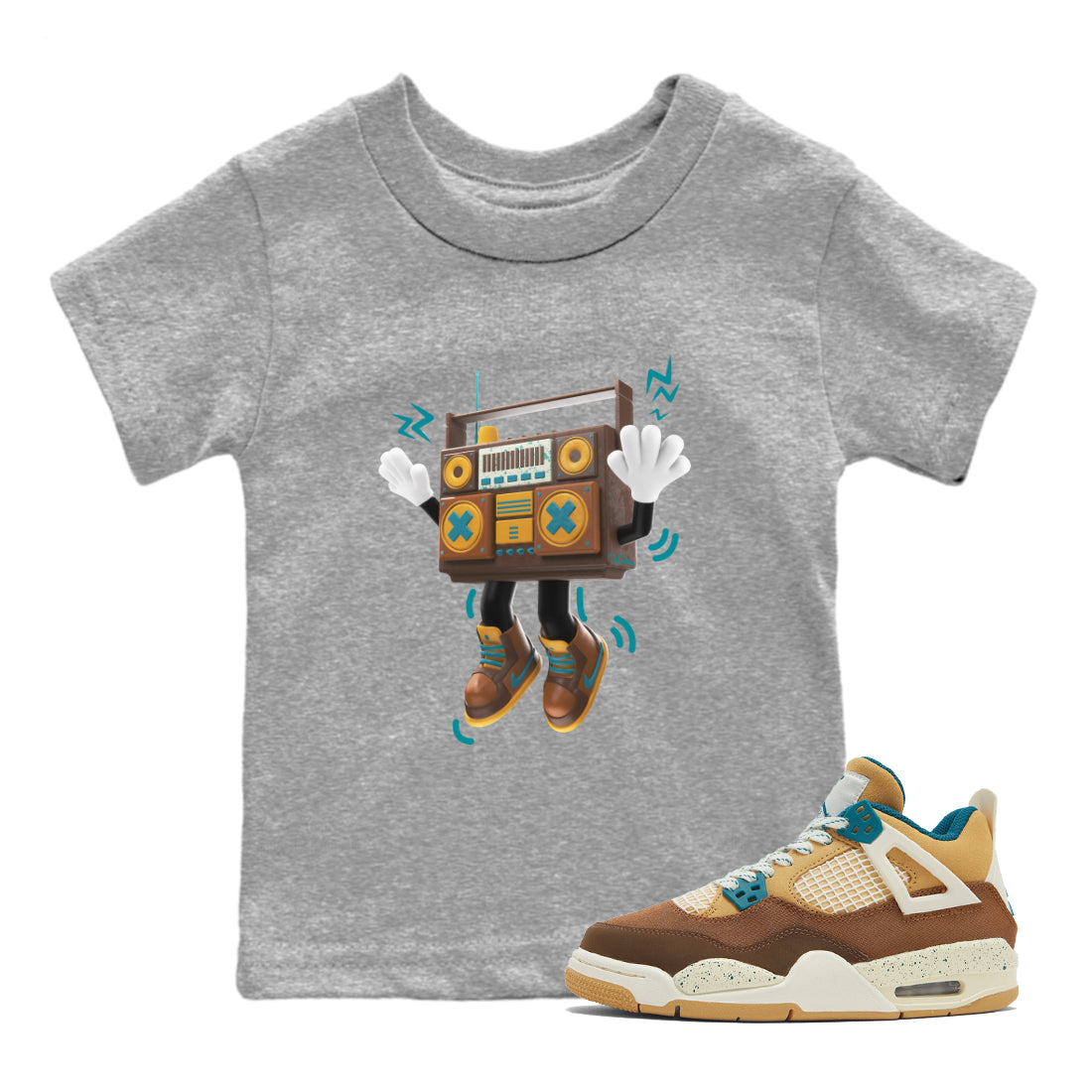 90s Radio Boy snkmatch Tee Kids - Air Jordan 4 Cacao Wow