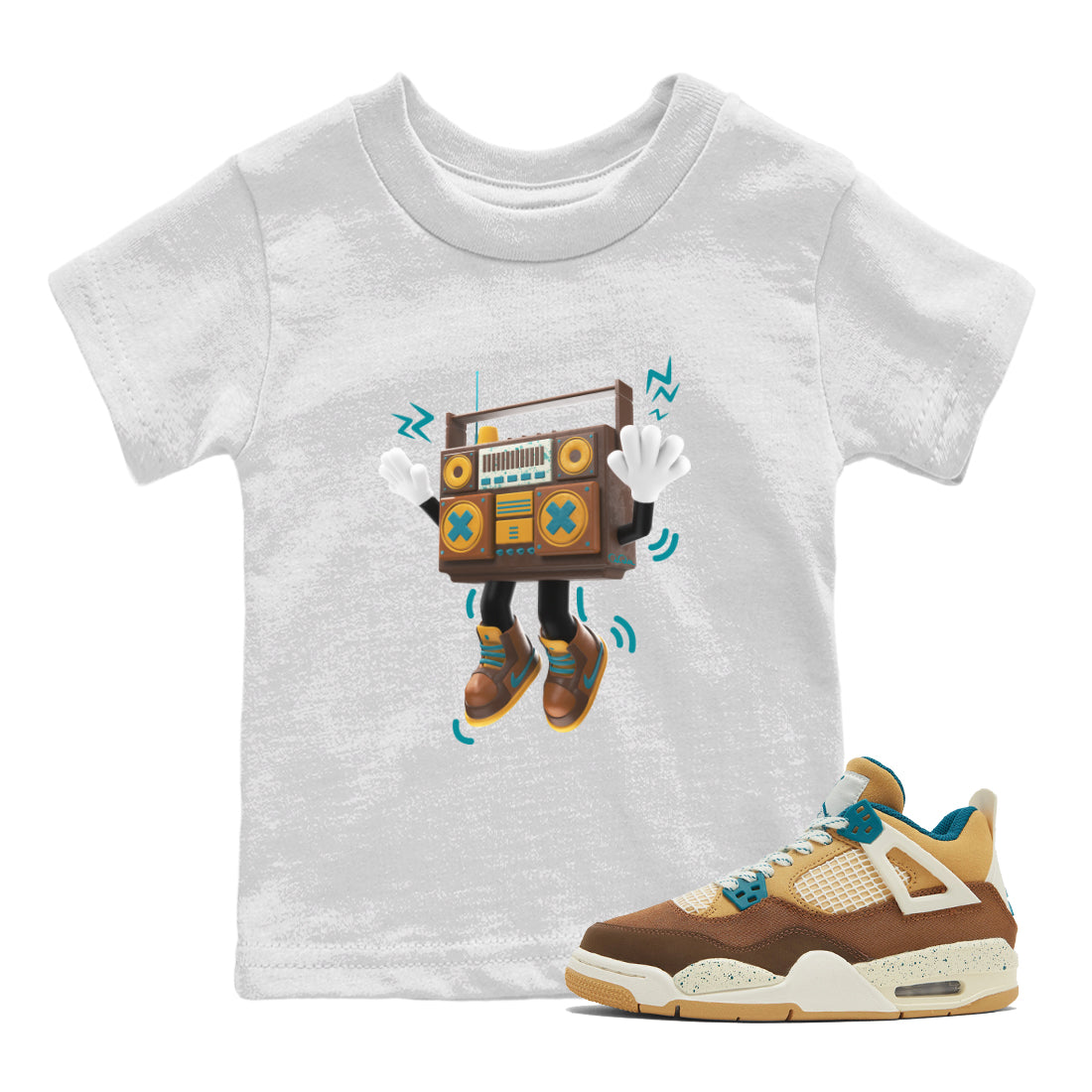 90s Radio Boy snkmatch Tee Kids - Air Jordan 4 Cacao Wow