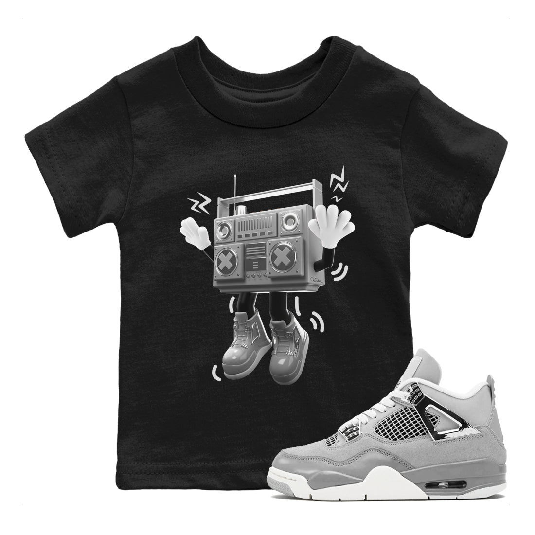 90s Radio Boy snkmatch Tee Kids - Air Jordan 4 Frozen Moments