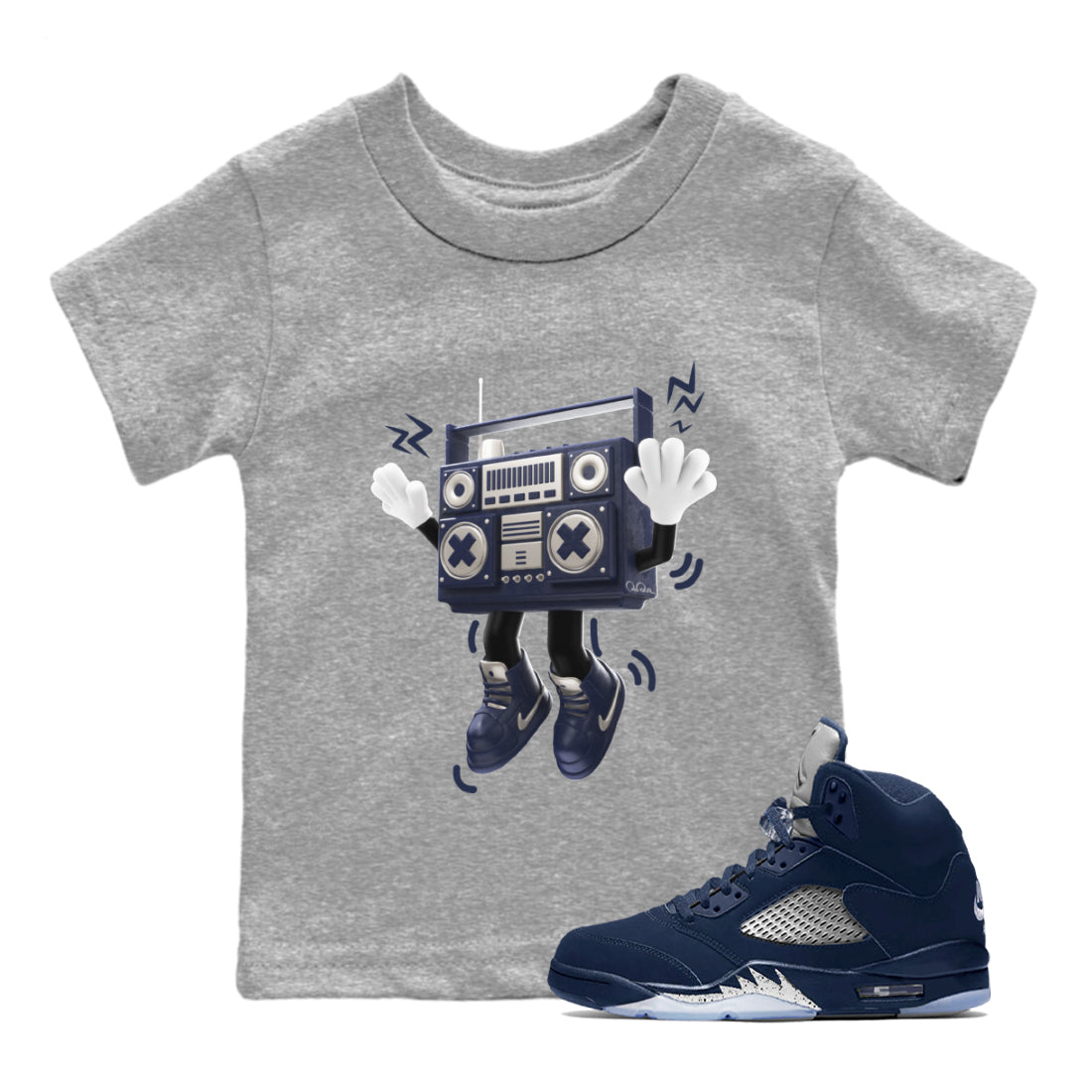90s Radio Boy Kids Tops - Air Jordan 5 Georgetown