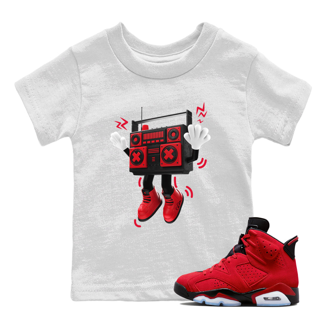 90s Radio Boy Kids Tops - Air Jordan 6 Toro Bravo