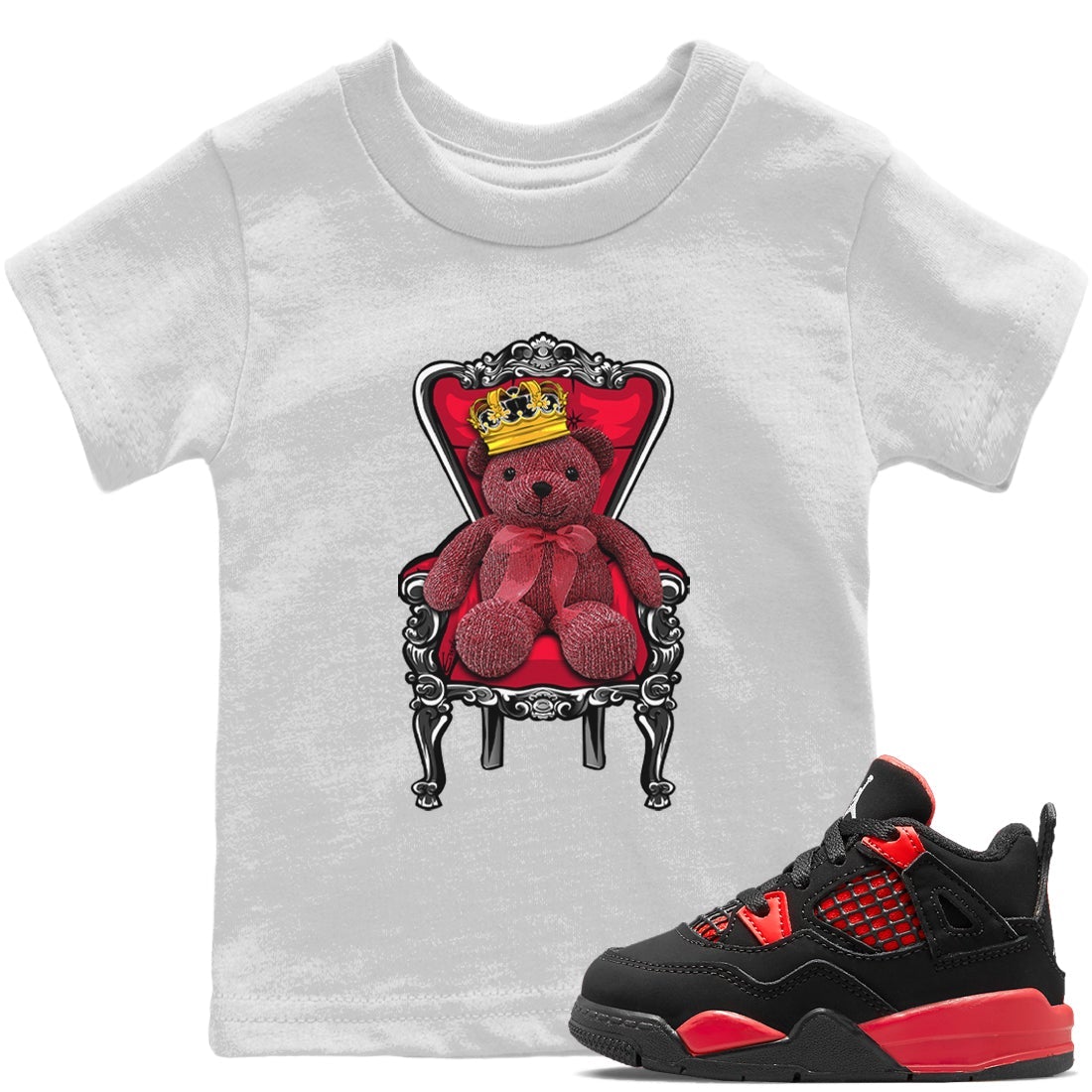 Royal Bear Kids Tops - Air Jordan 4 Red Thunder