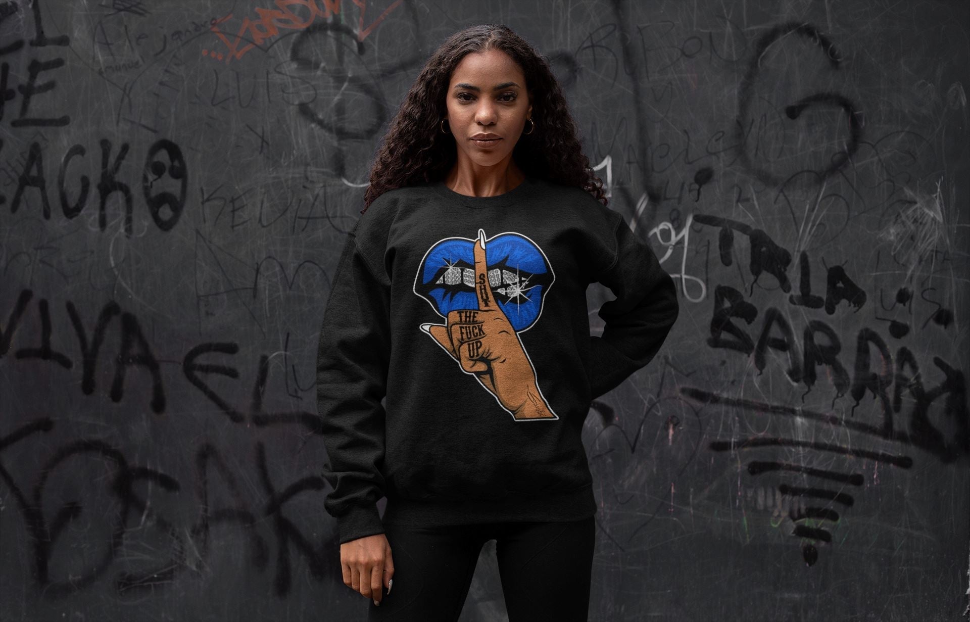 Lips Hand Unisex Tops - Air Jordan 5 Racer Blue
