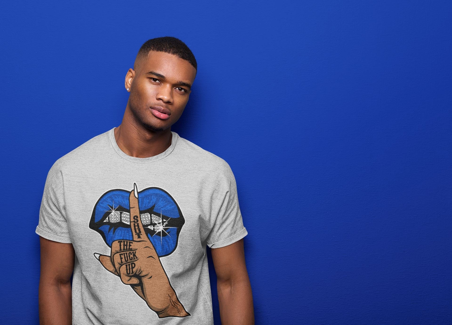 Lips Hand Unisex Tops - Air Jordan 5 Racer Blue