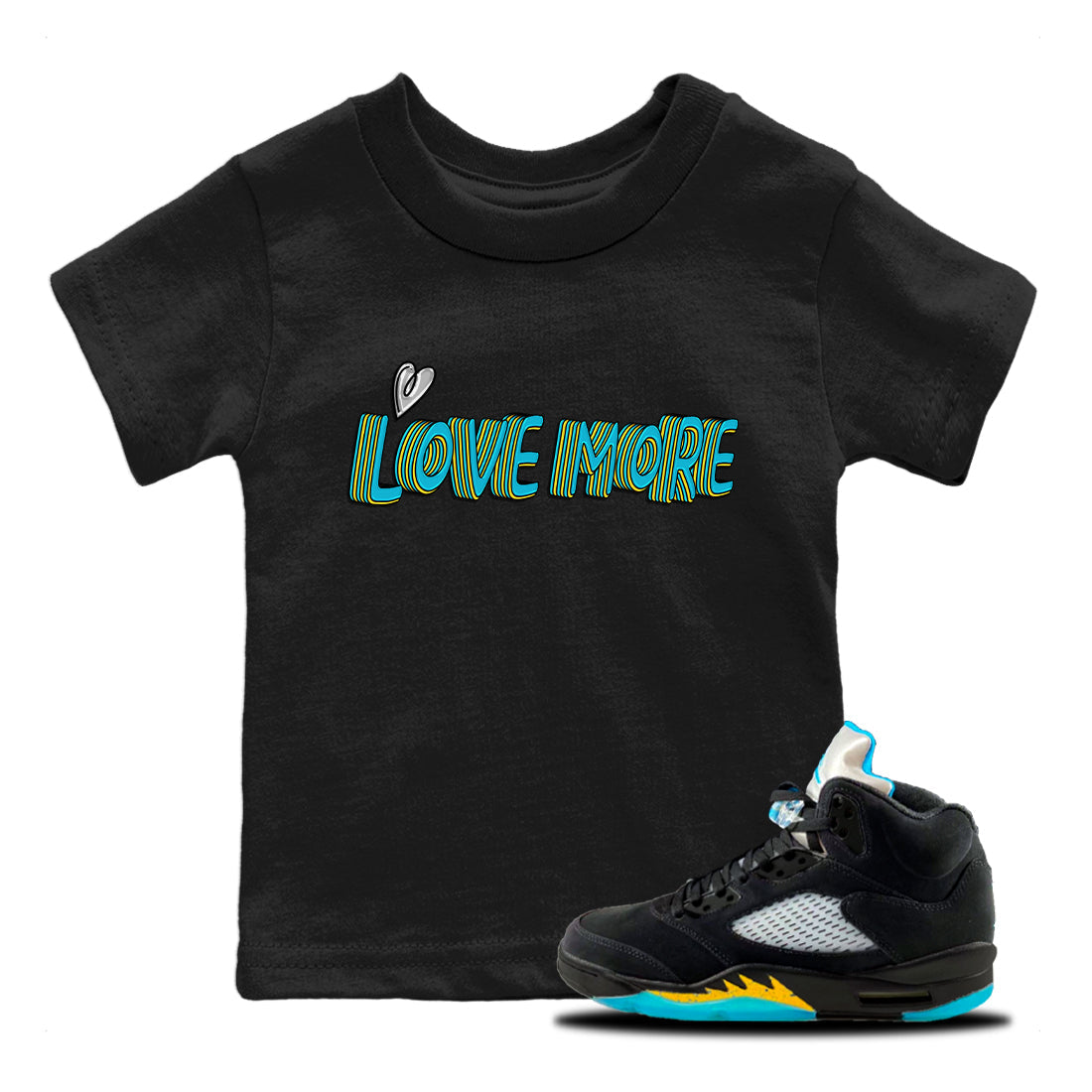 Love More Kids Tops - Air Jordan 5 Aqua