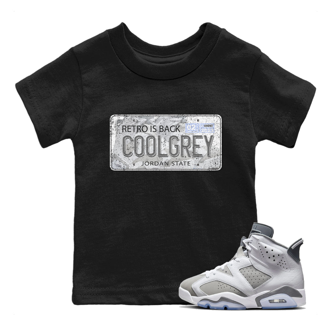Jordan Plate Kids Tops - Air Jordan 6 Cool Grey