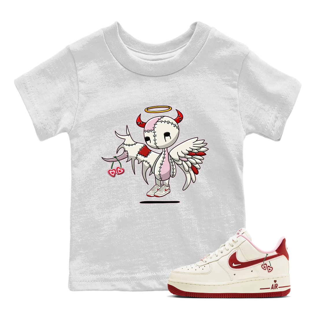 Devil Angel Kids Tops - Air Force 1 Valentines Day