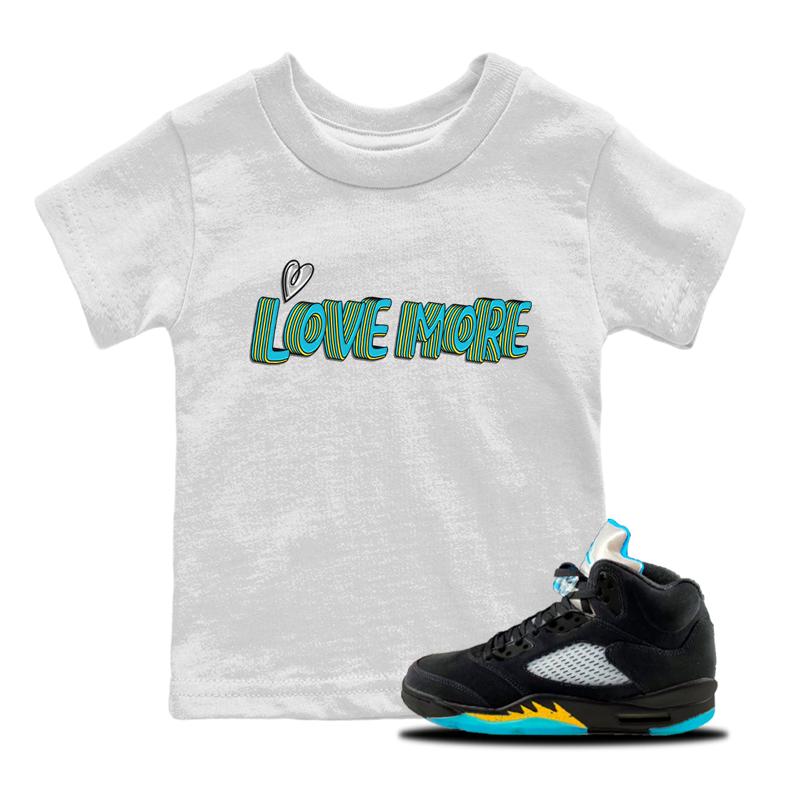 Love More Kids Tops - Air Jordan 5 Aqua
