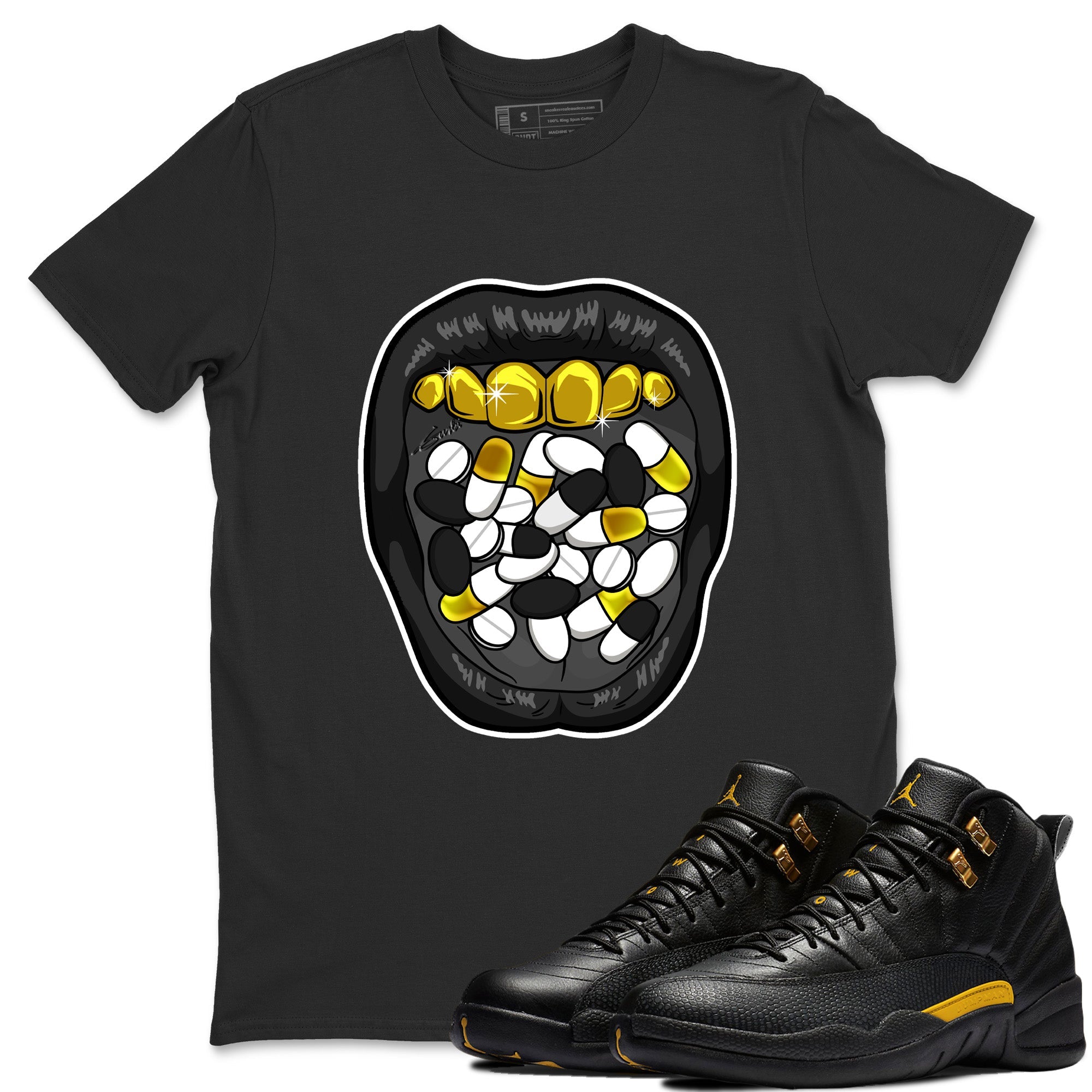Acid Lips Unisex Tops - Air Jordan 12 Black Taxi