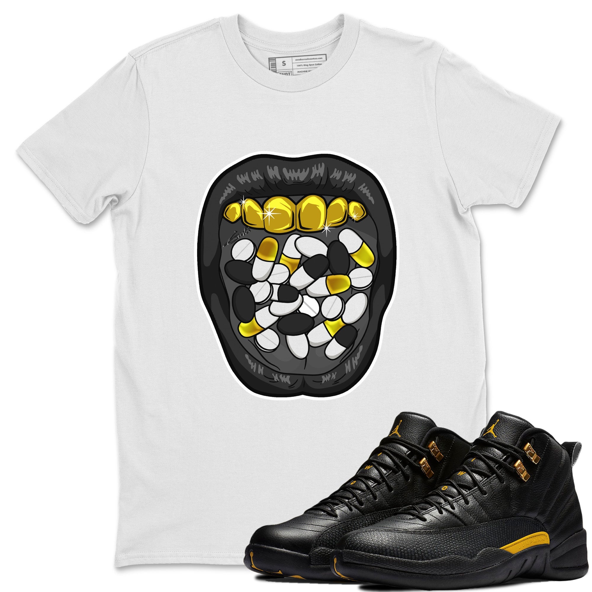 Acid Lips Unisex Tops - Air Jordan 12 Black Taxi