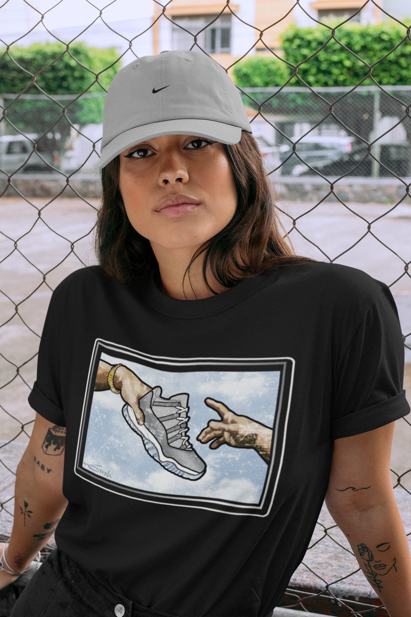 Adam's Creation Unisex Tops - Air Jordan 11 Cool Grey