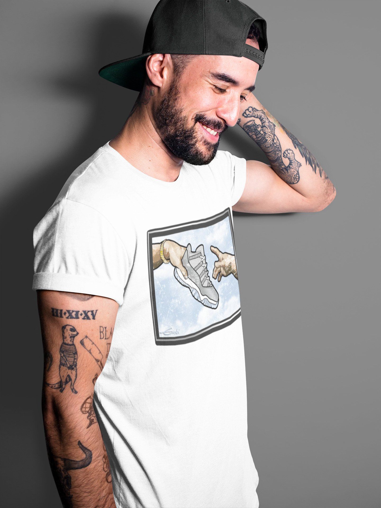 Adam's Creation Unisex Tops - Air Jordan 11 Cool Grey