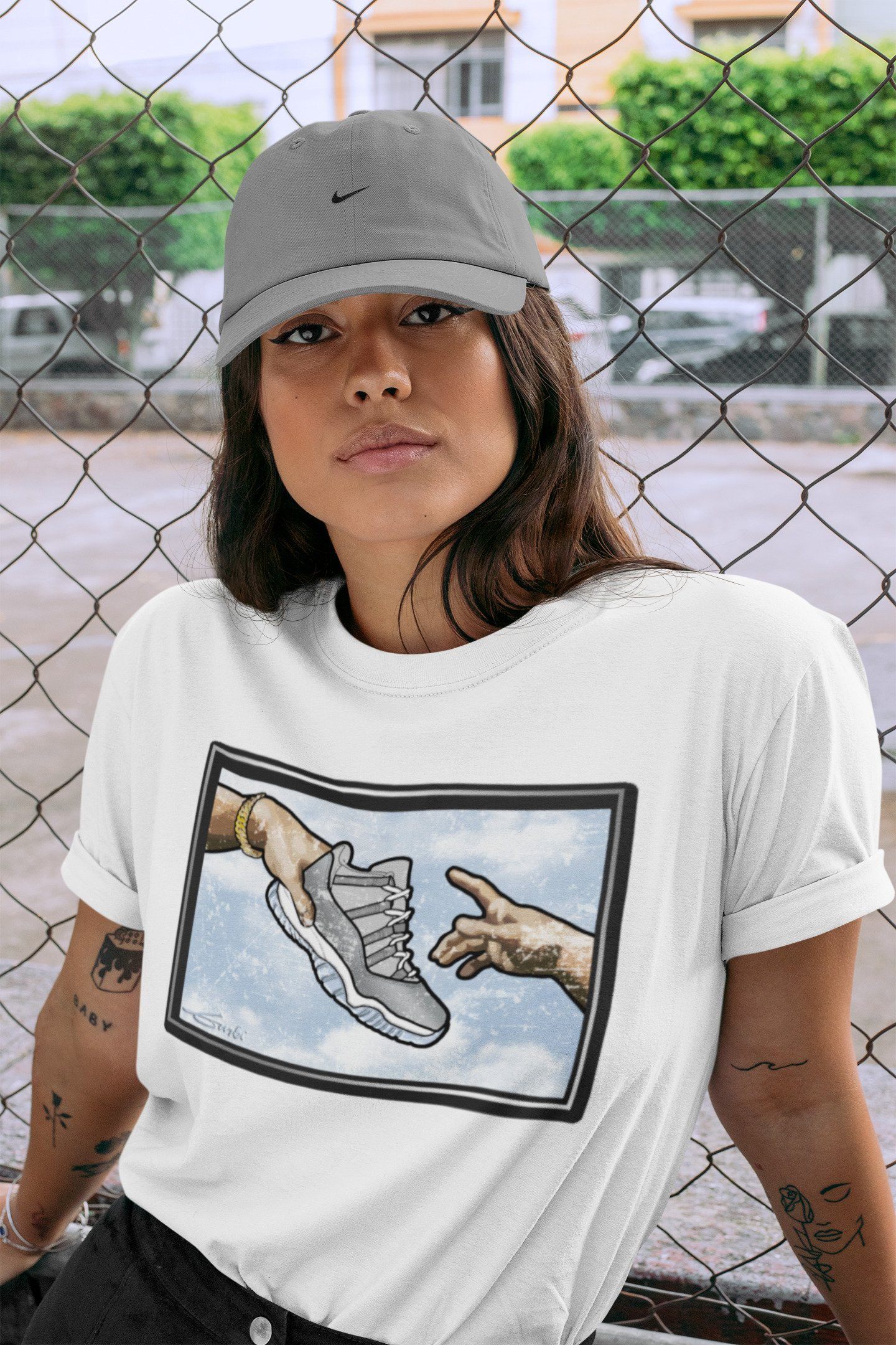 Adam's Creation Unisex Tops - Air Jordan 11 Cool Grey