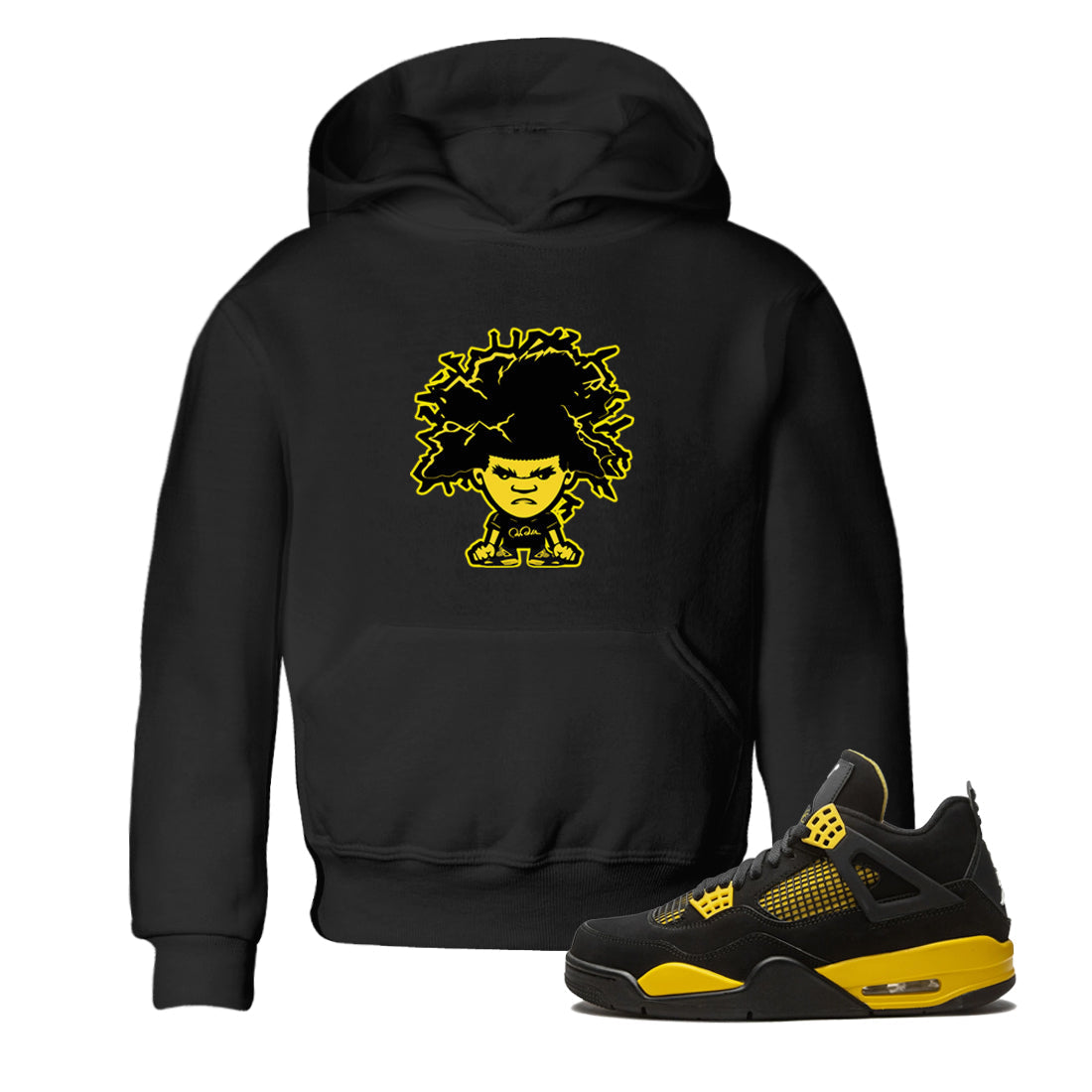 Afro Boy Kids Tops - Air Jordan 4 Thunder