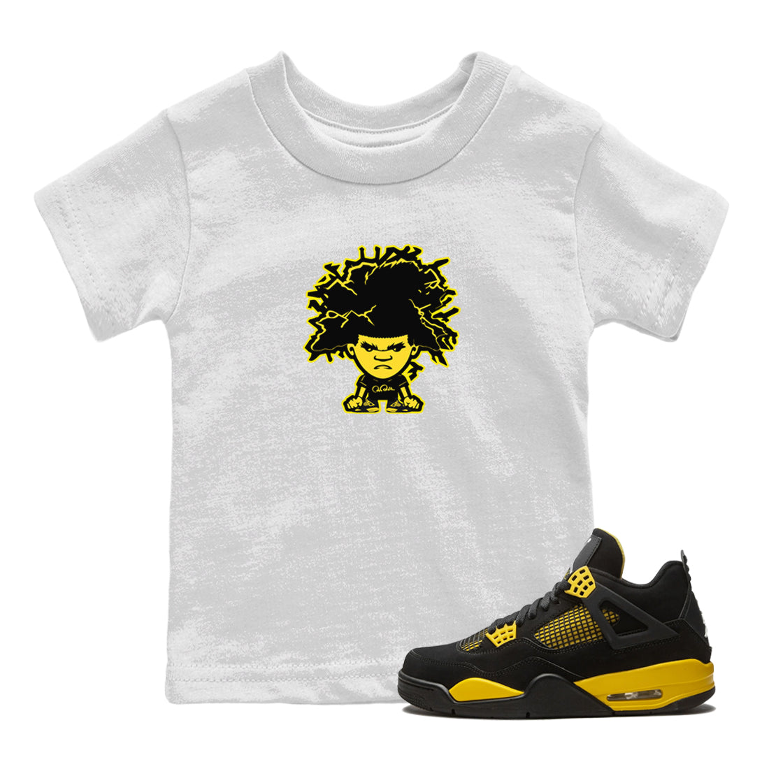 Afro Boy Kids Tops - Air Jordan 4 Thunder